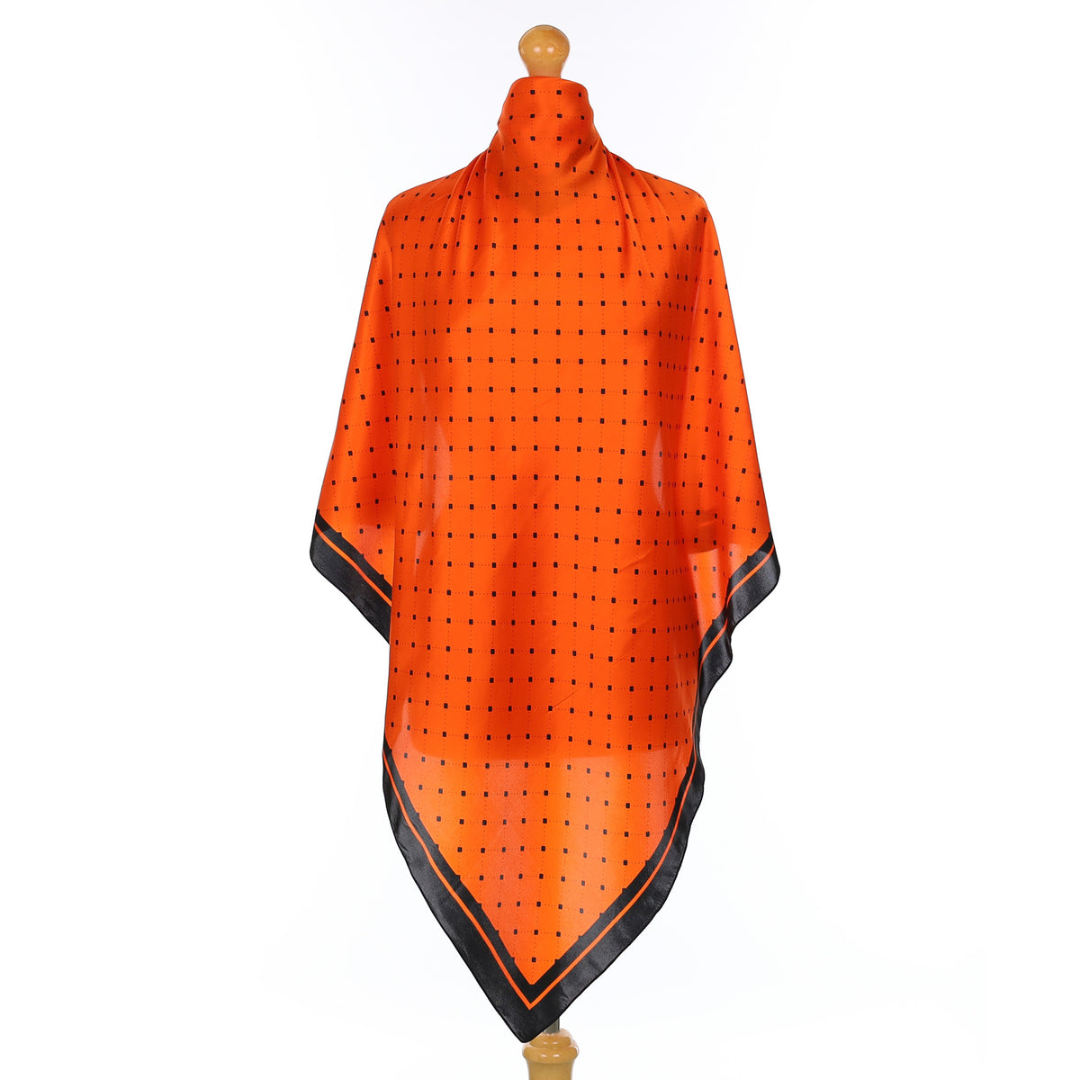Brand New Orange and Black Silk Scarf