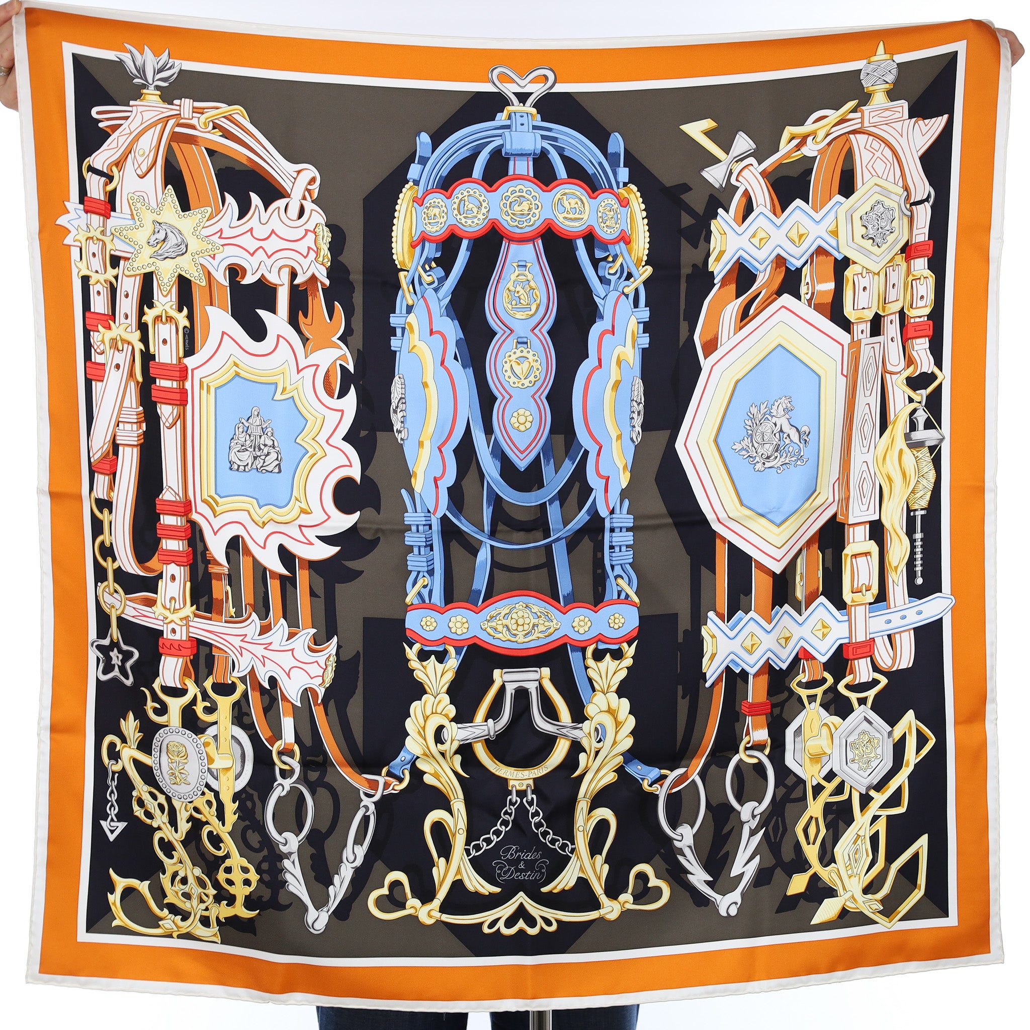 Brand New Boxed Hermès Brides et Destin Vintage Silk Scarf