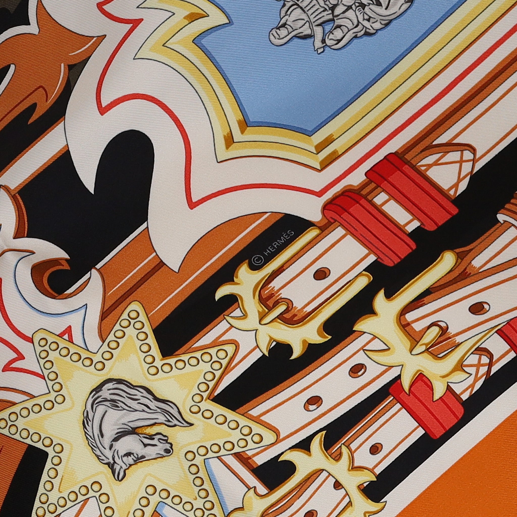 Brand New Boxed Hermès Brides et Destin Vintage Silk Scarf
