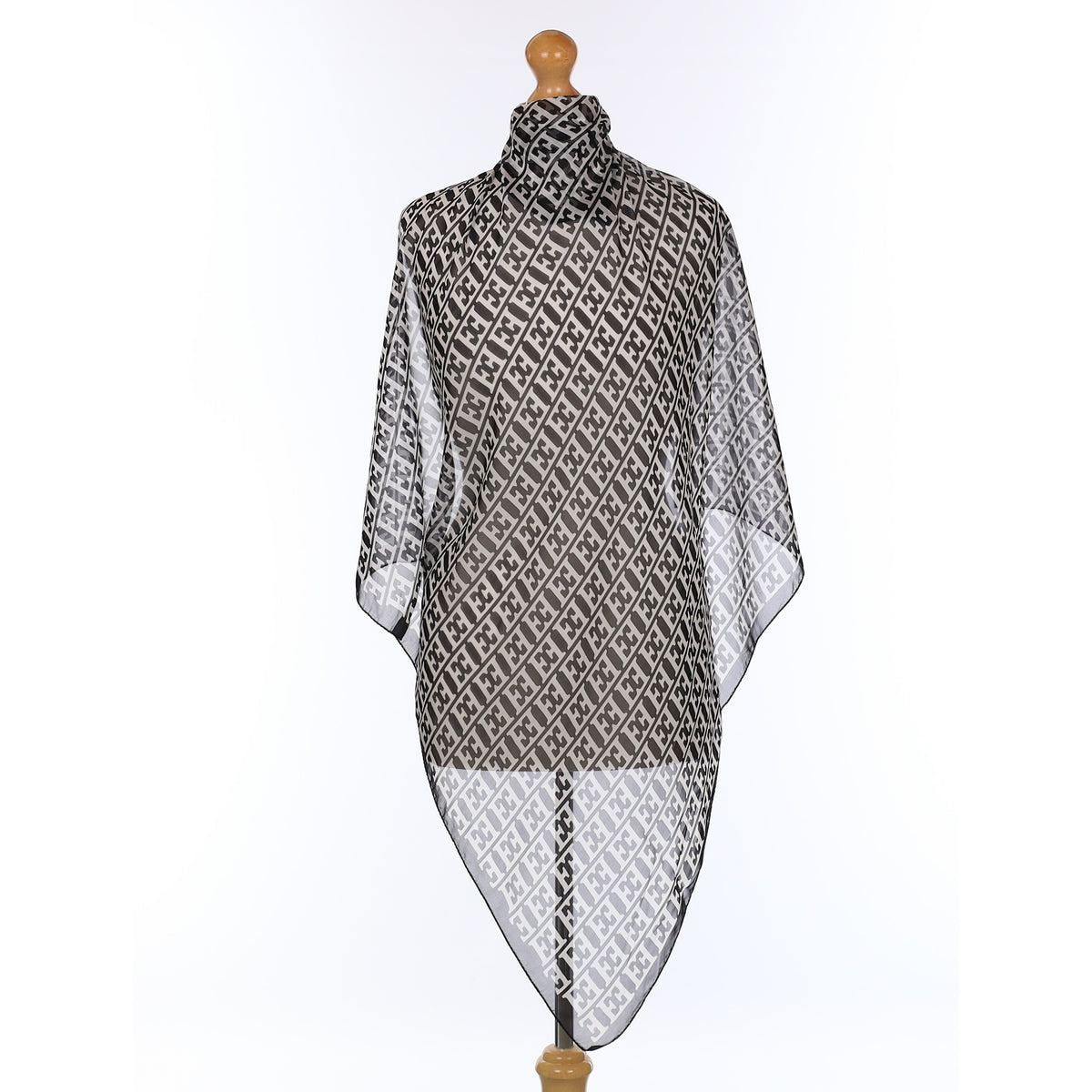 Pristine Escada Monochrome Silk Scarf