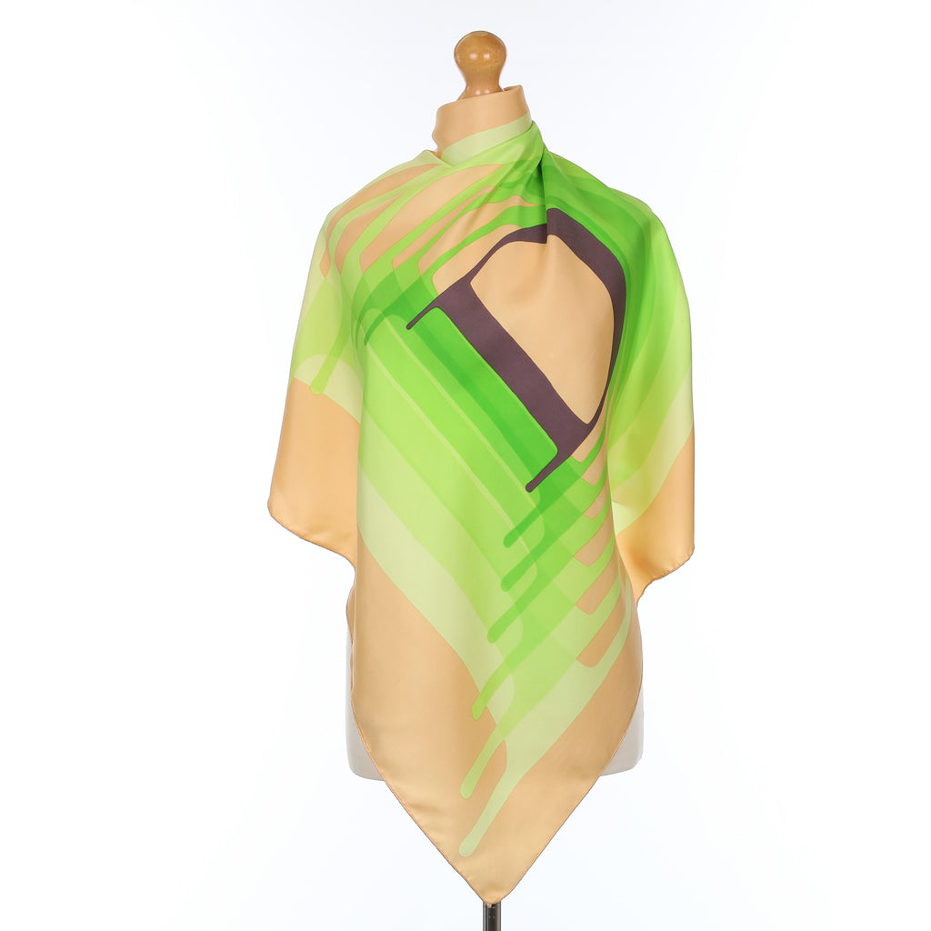 Christian Dior D Design Vintage Silk Scarf