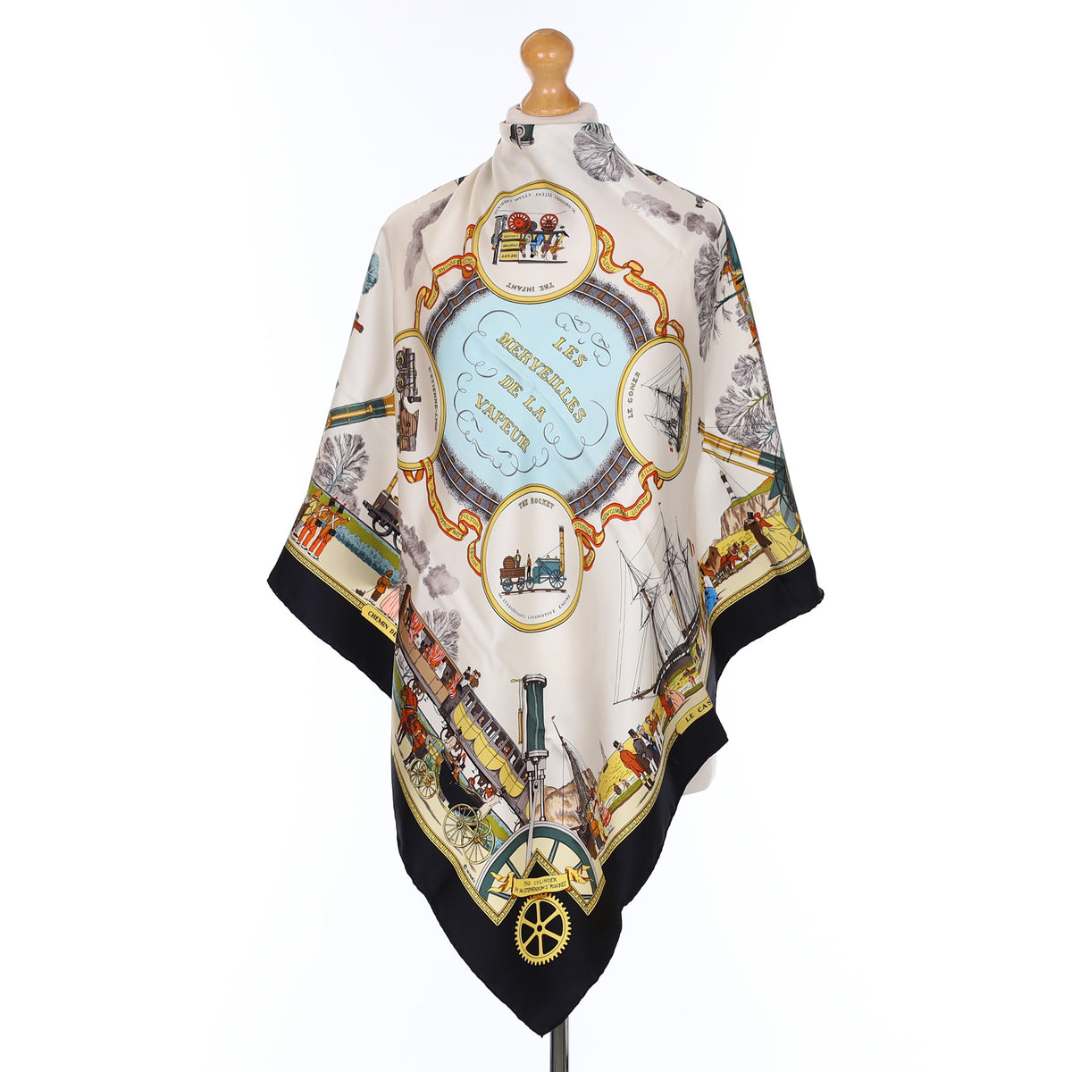 Pristine Boxed Hermès Les Merveilles de la Vapeur Vintage Silk Scarf Rare