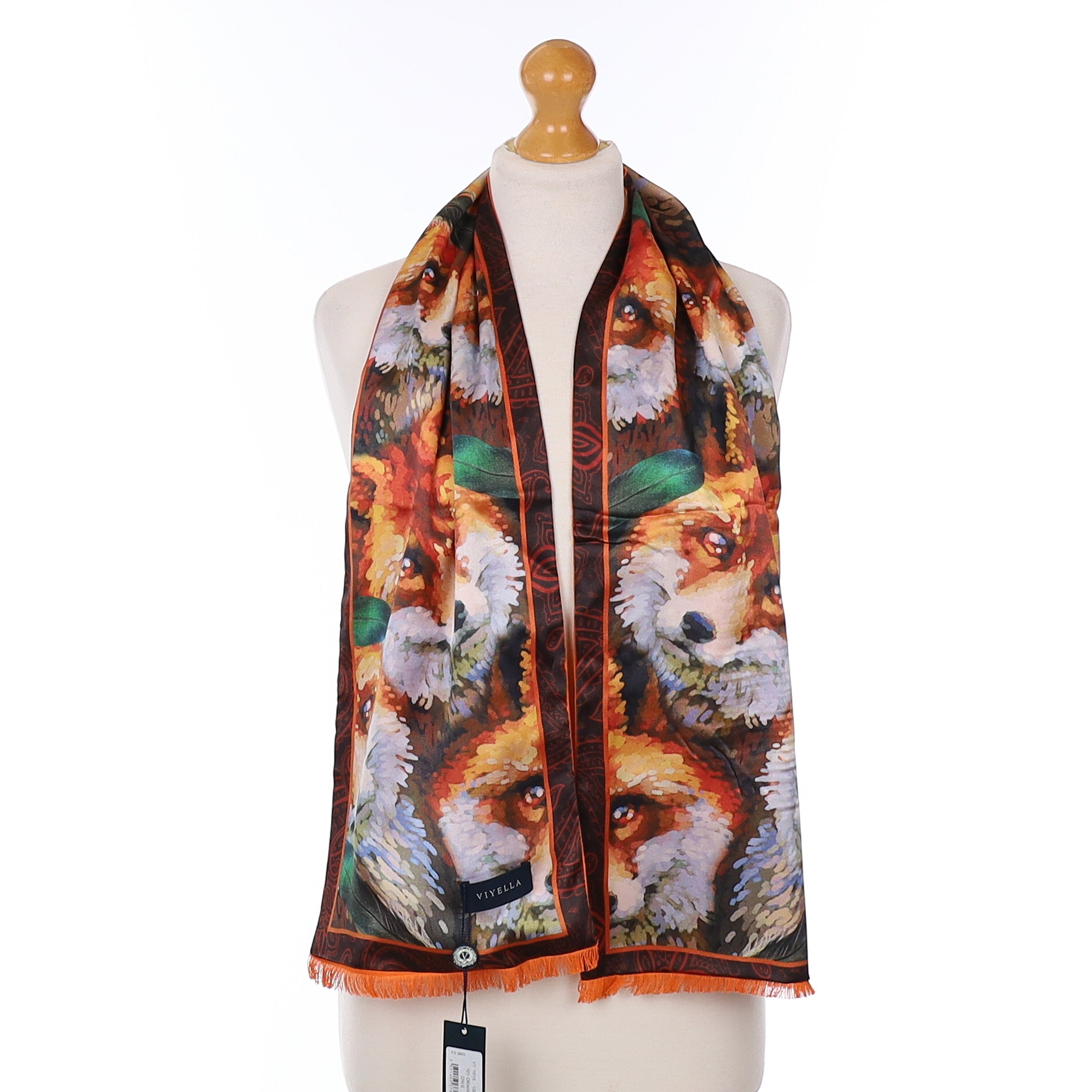 Viyella Fox Design Silk Scarf