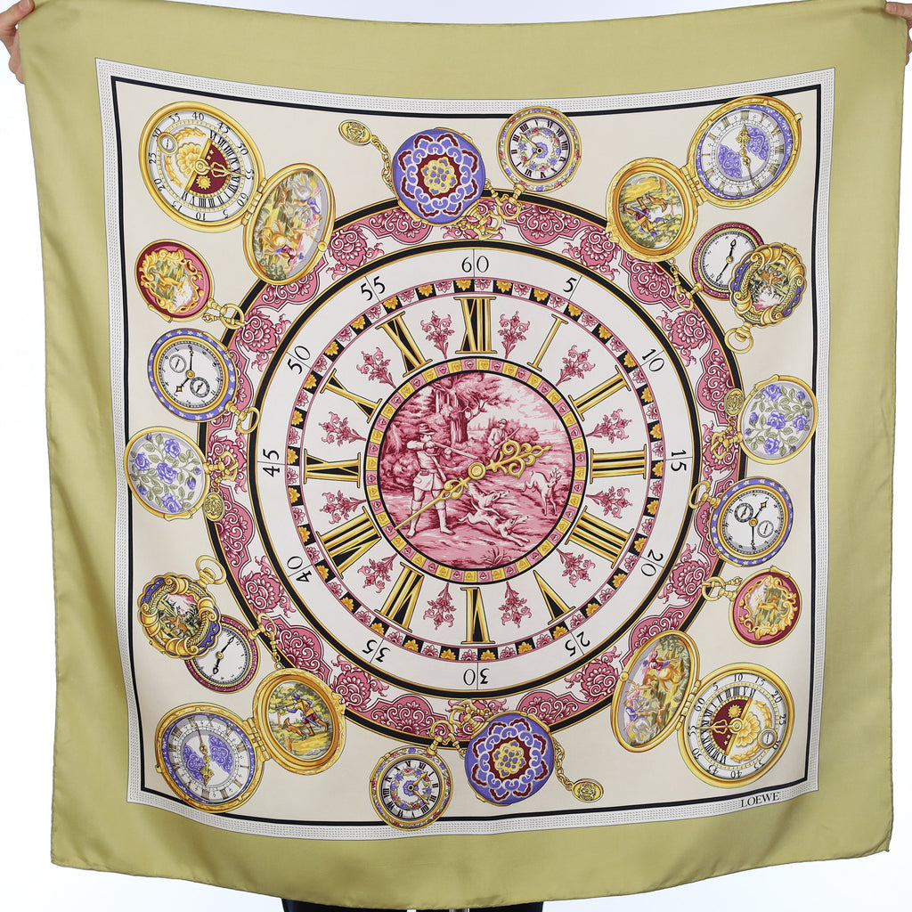 Loewe Vintage Dial Design Silk Scarf