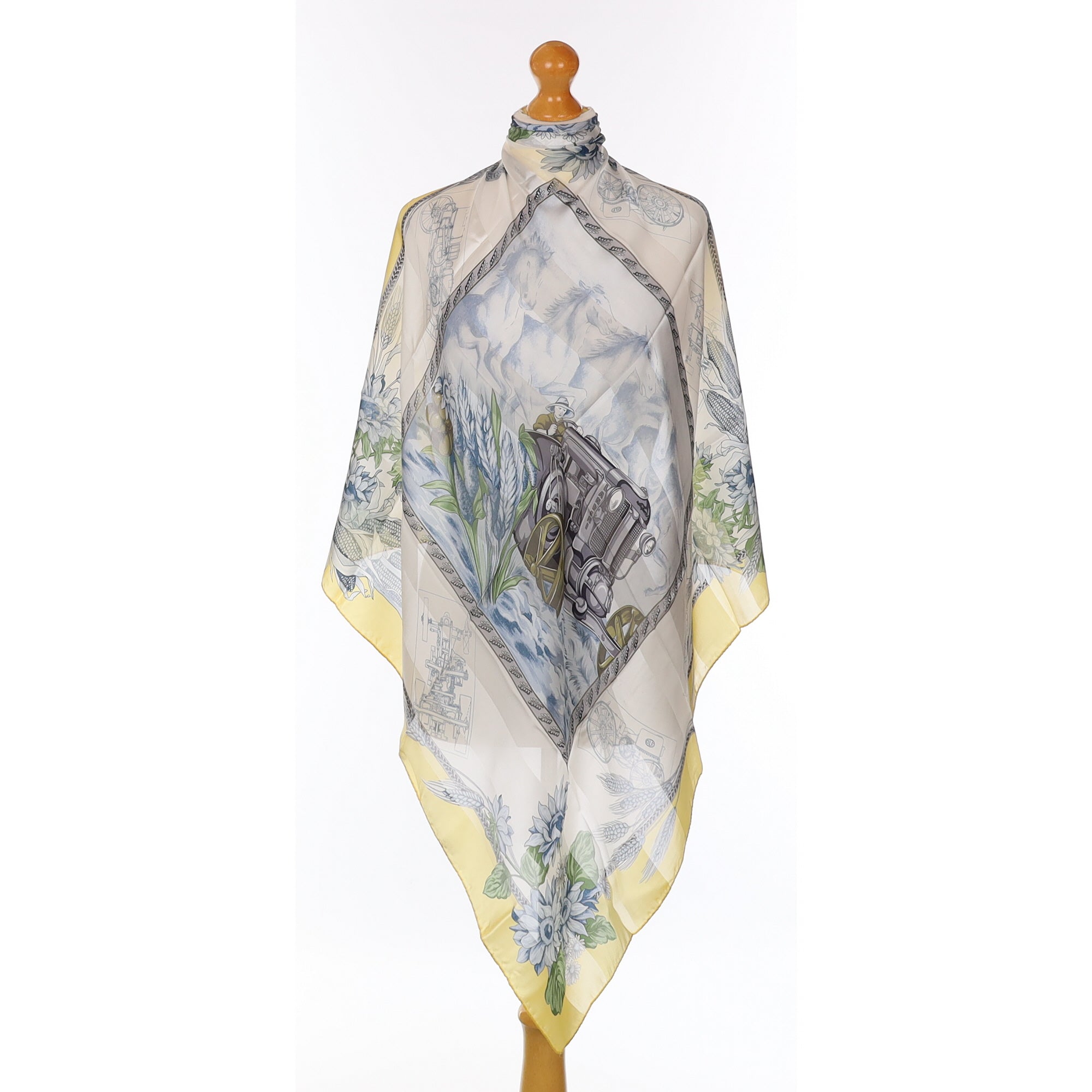 Landini Vintage Tractor Design Silk Scarf