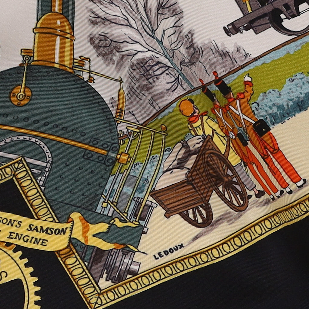 Pristine Boxed Hermès Les Merveilles de la Vapeur Vintage Silk Scarf Rare