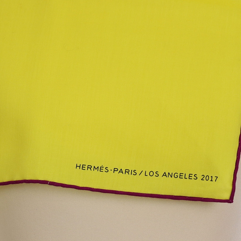 Pristine Boxed Hermès Los Angeles Colour Block Cotton Scarf