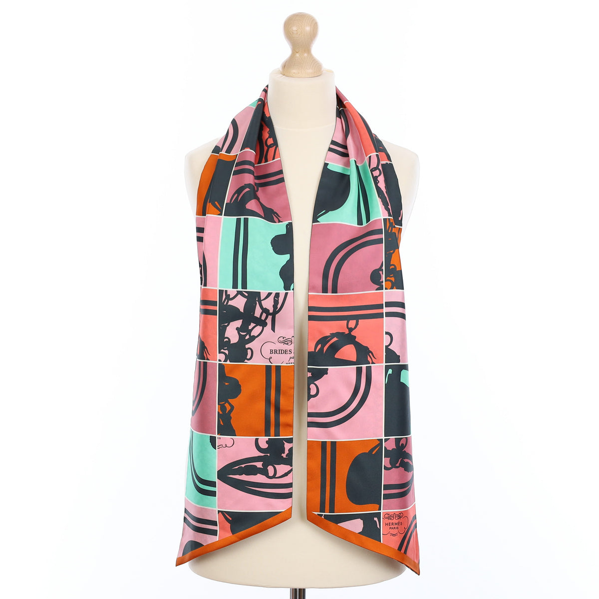 Brand New Boxed Hermès Brides de Gala En Desordre Silk Maxi Twilly
