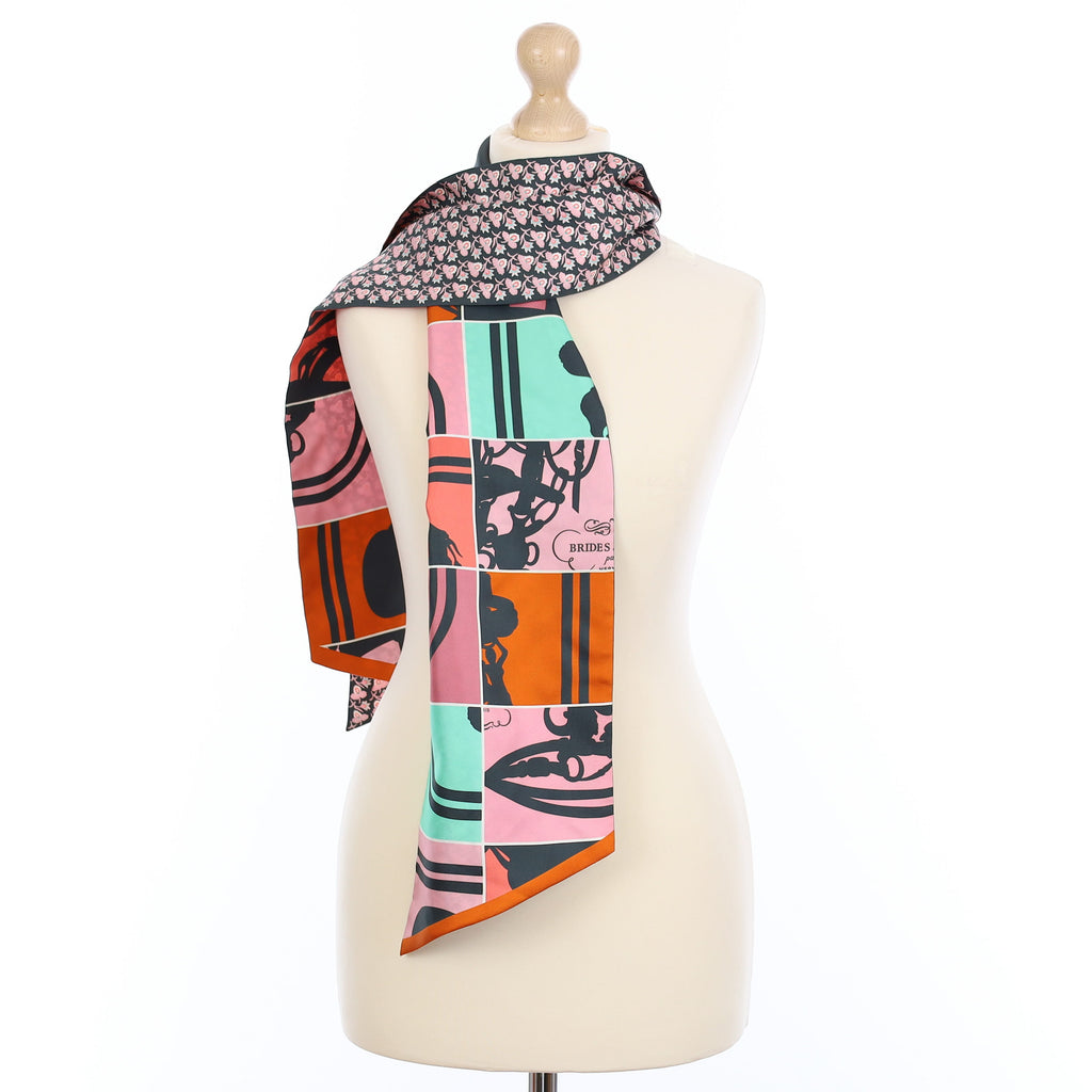 Brand New Boxed Hermès Brides de Gala En Desordre Silk Maxi Twilly
