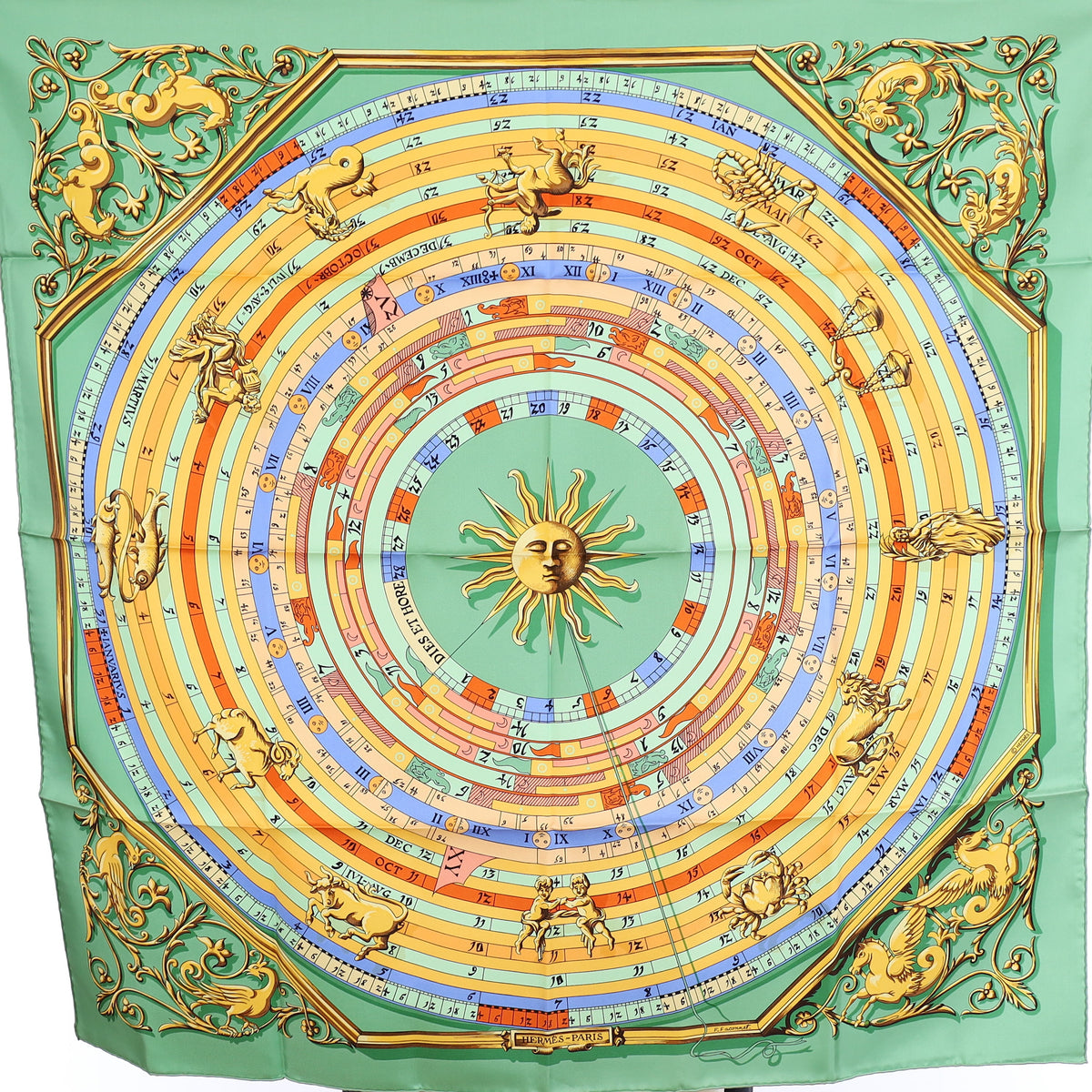 Brand New Boxed Hermès Dies et Hore Silk Scarf