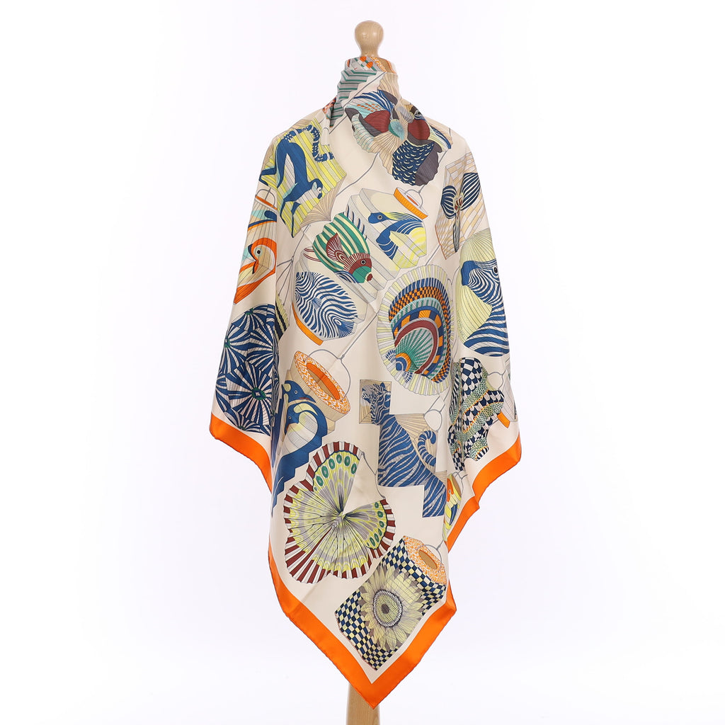 Brand New Boxed Hermès Lanternes Ballons & Cocardes Silk Scarf