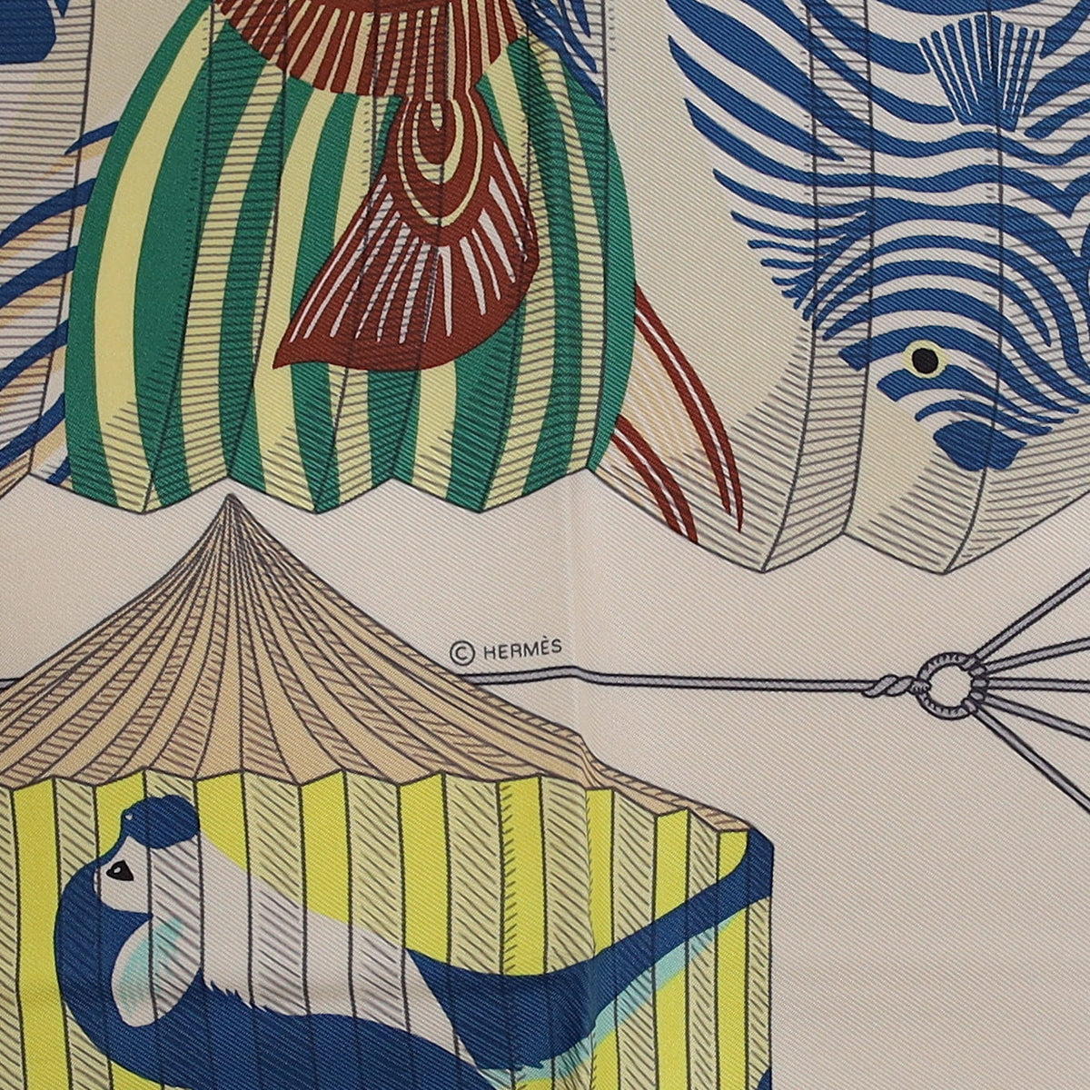 Brand New Boxed Hermès Lanternes Ballons & Cocardes Silk Scarf