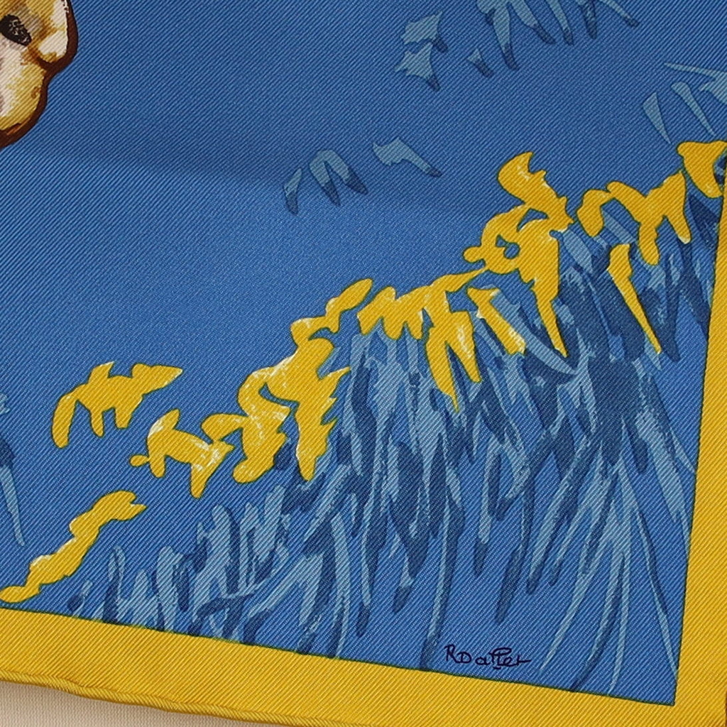 Brand New Boxed Hermès Les Tigreaux Silk Scarf 45