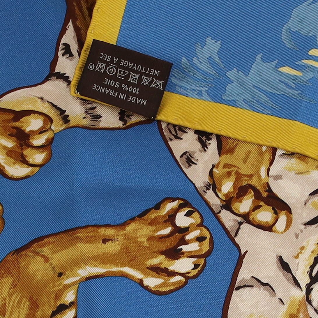 Brand New Boxed Hermès Les Tigreaux Silk Scarf 45