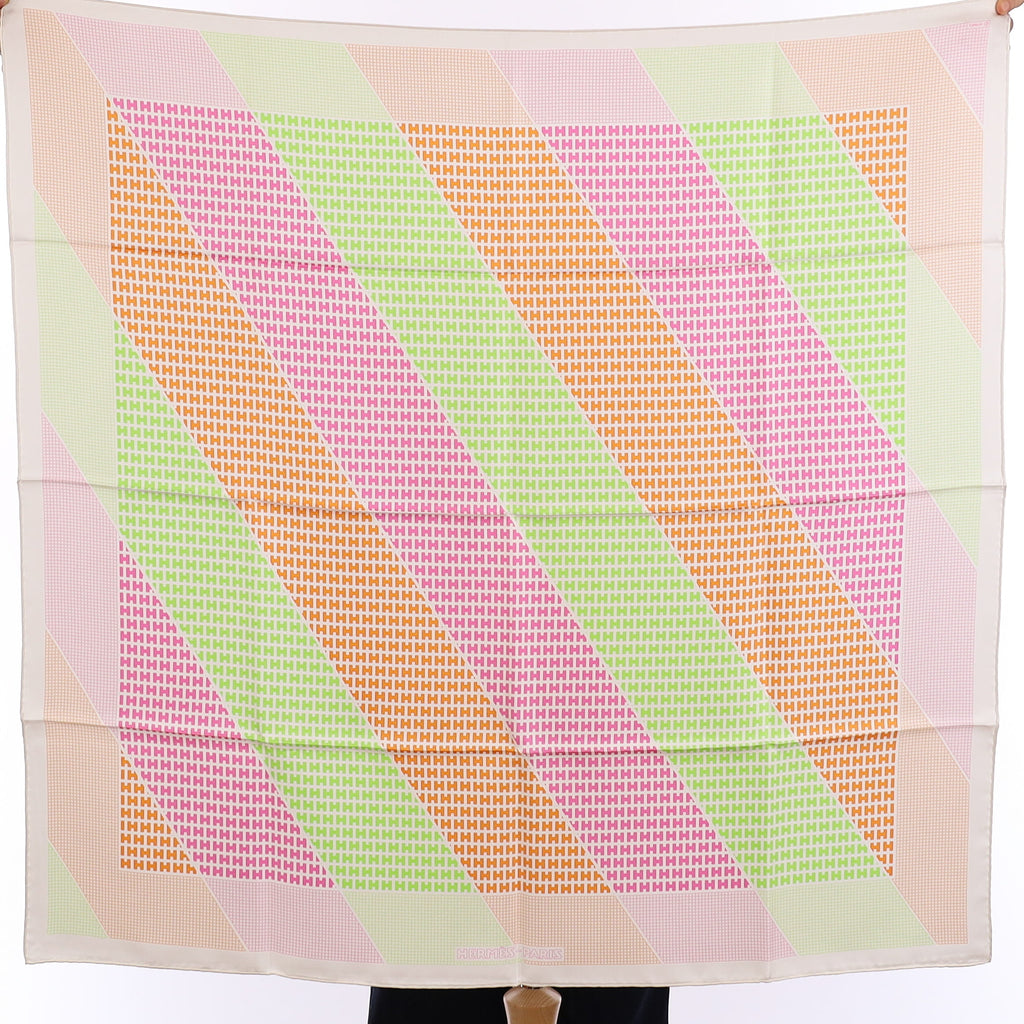 Brand New Boxed Hermès H en Biais Silk Scarf