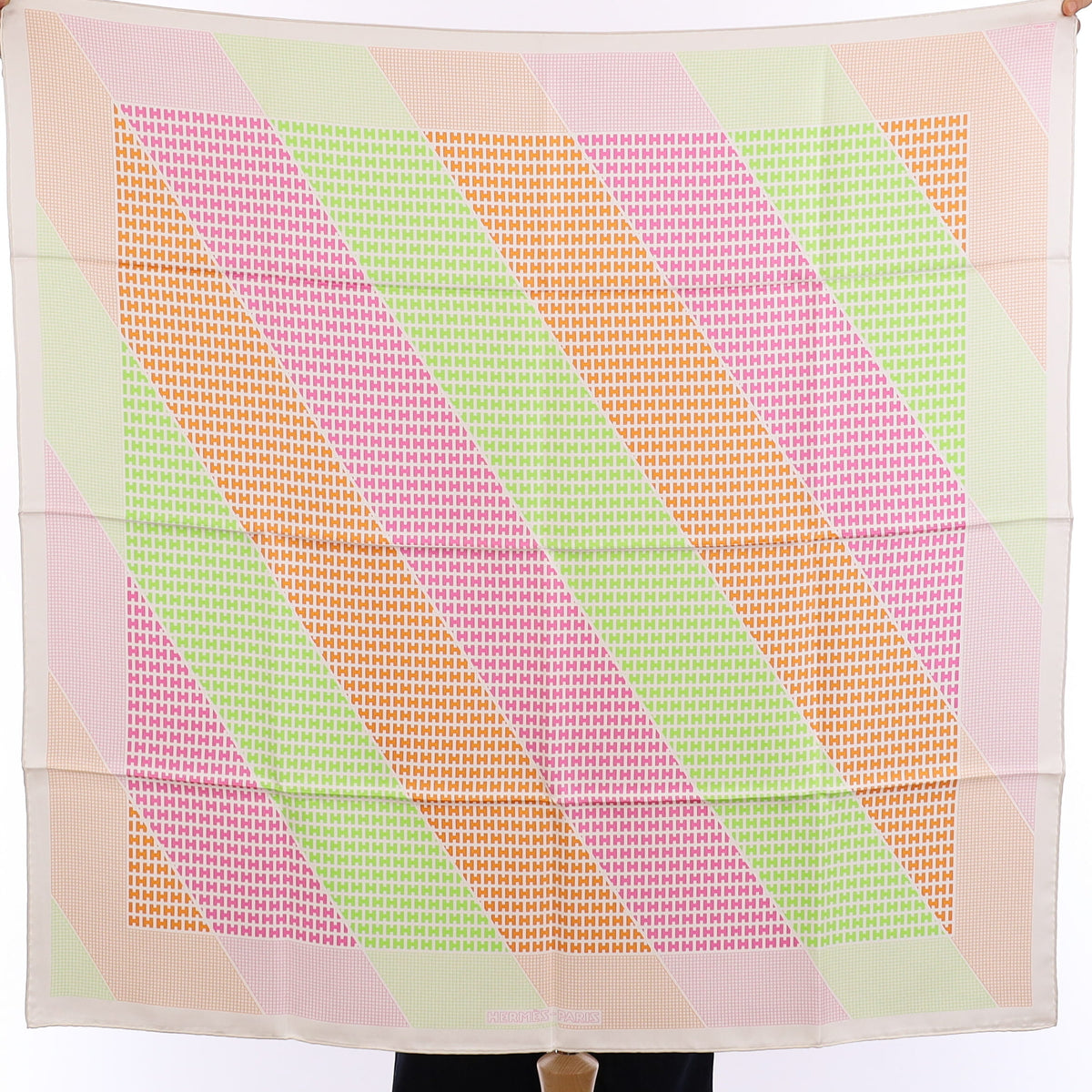 Brand New Boxed Hermès H en Biais Silk Scarf