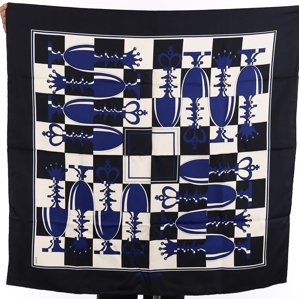 Pristine Sleeved Hermès Échiquier Silk Scarf