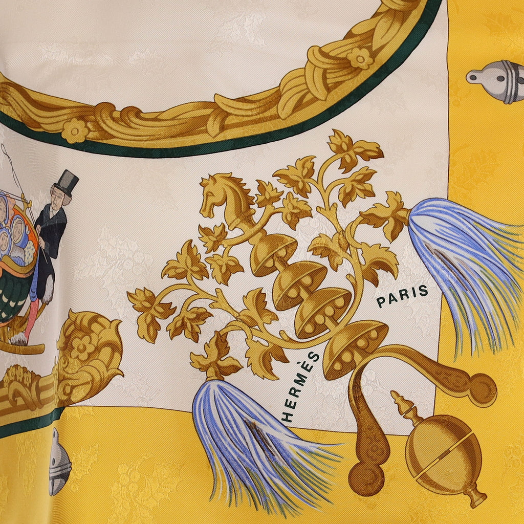 Pristine Boxed Hermès Plumes et Grelots Silk Scarf Quite Rare