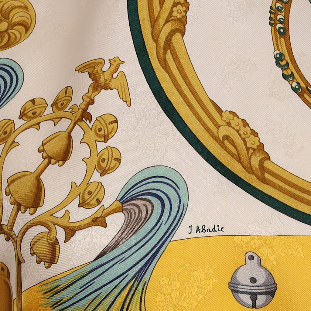 Pristine Boxed Hermès Plumes et Grelots Silk Scarf Quite Rare