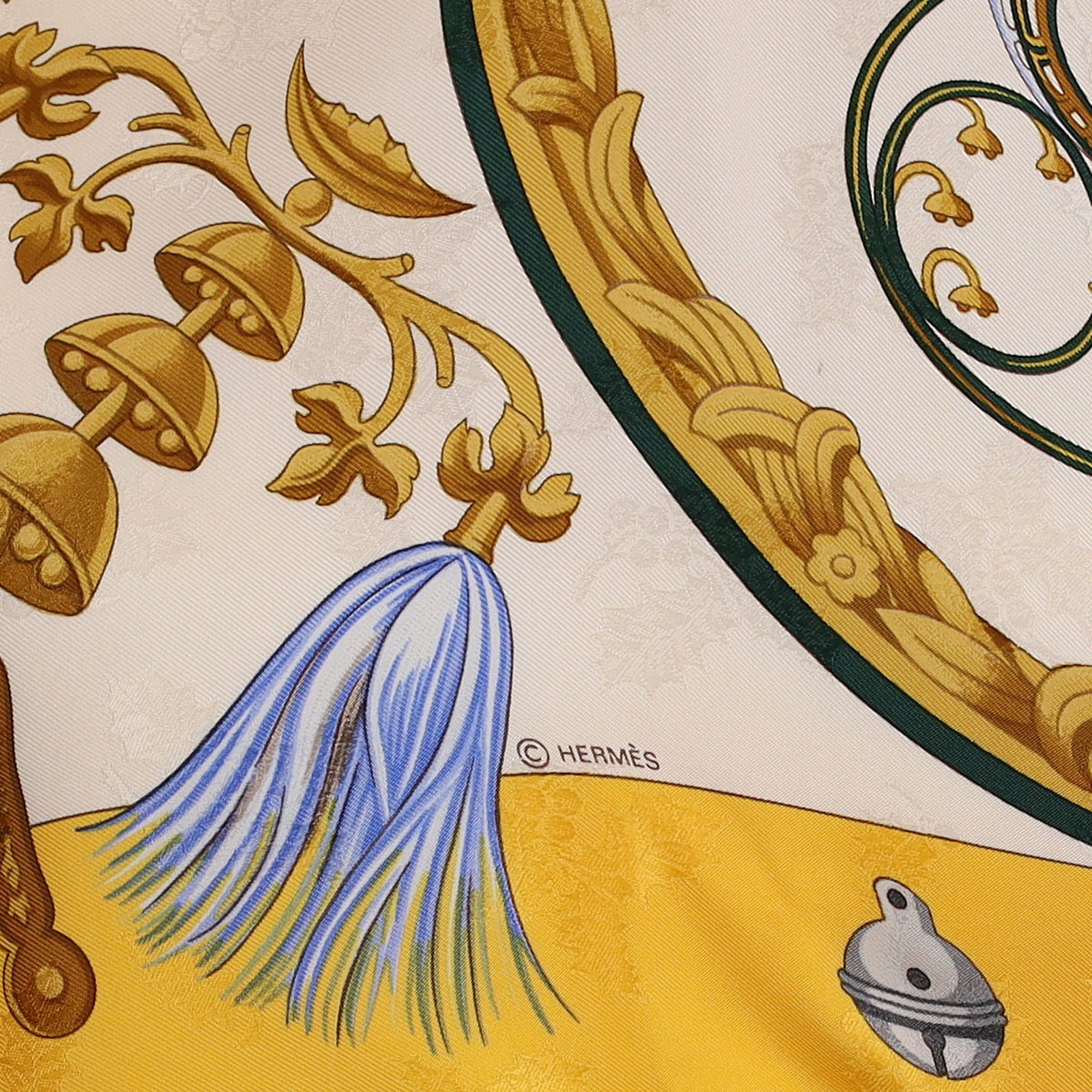 Pristine Boxed Hermès Plumes et Grelots Silk Scarf Quite Rare