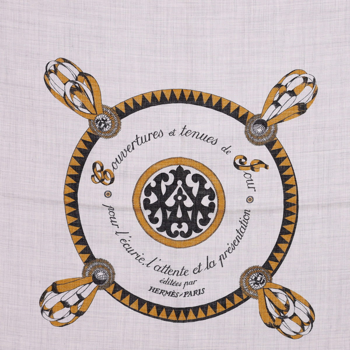 Brand New Boxed Hermès Couvertures et Tenues de Jour Pour L'écurie L'attente et la Présentation Cashmere Blend Scarf