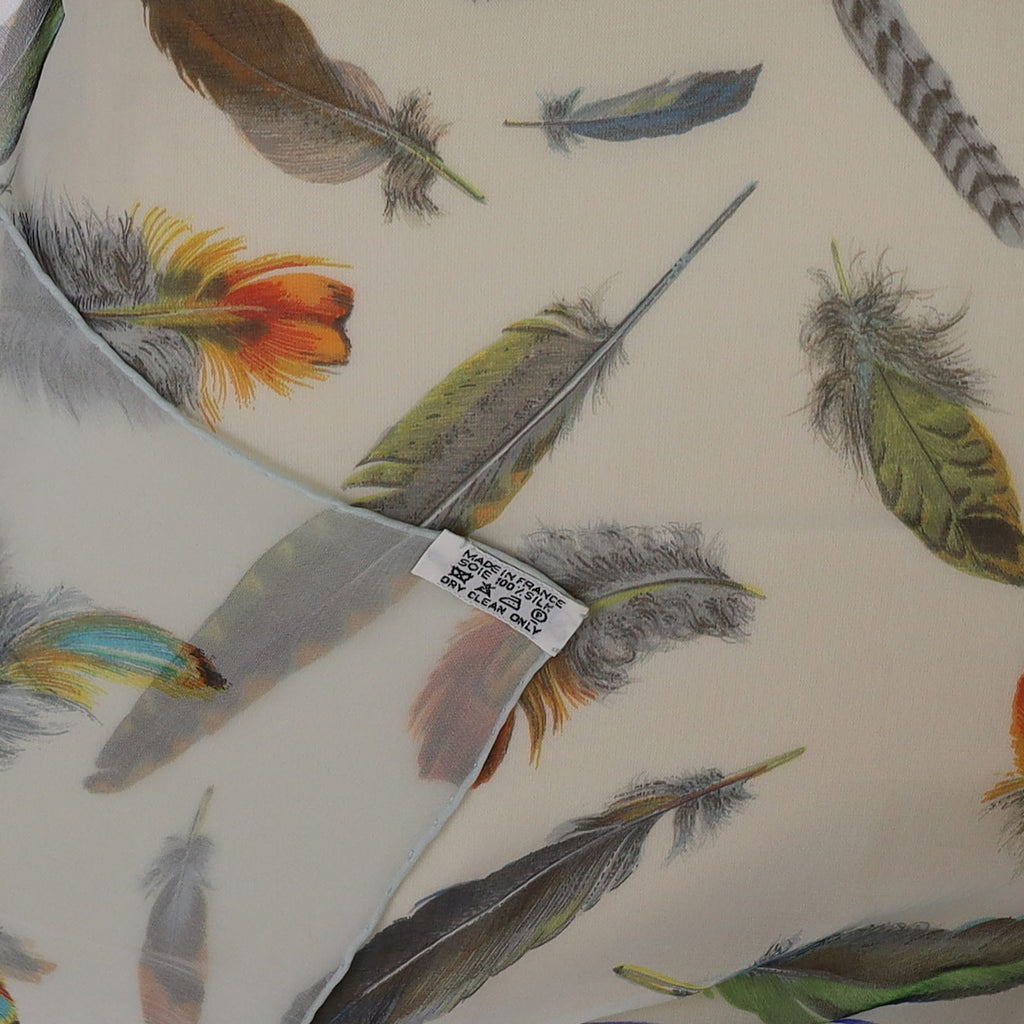 Brand New Boxed Hermès Plumes Silk Scarf