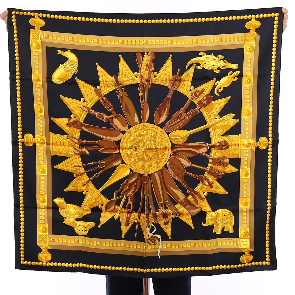 Brand New Boxed Hermès Cuillers D'afrique Silk Scarf Quite Rare