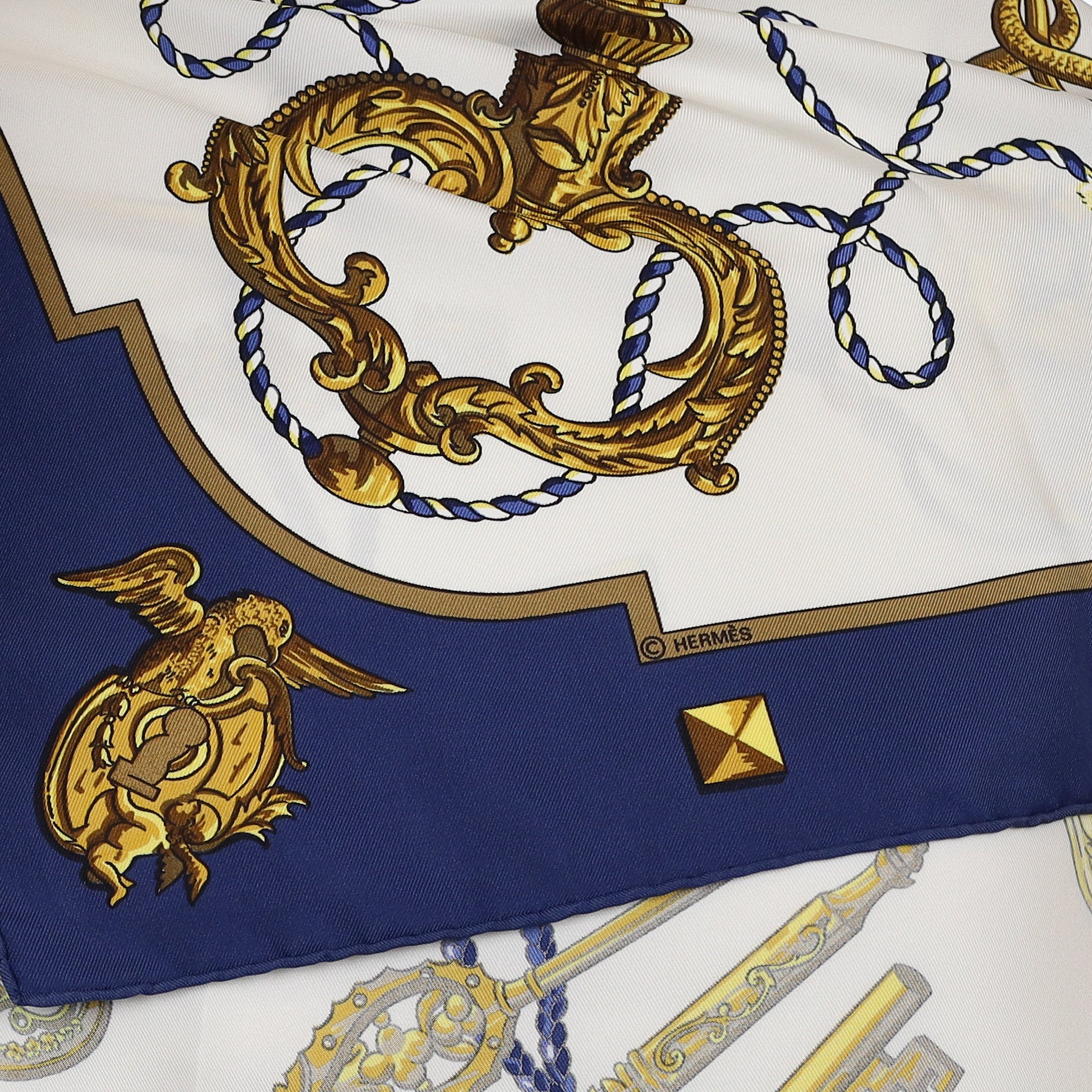 Hermès Les Clefs Silk Scarf