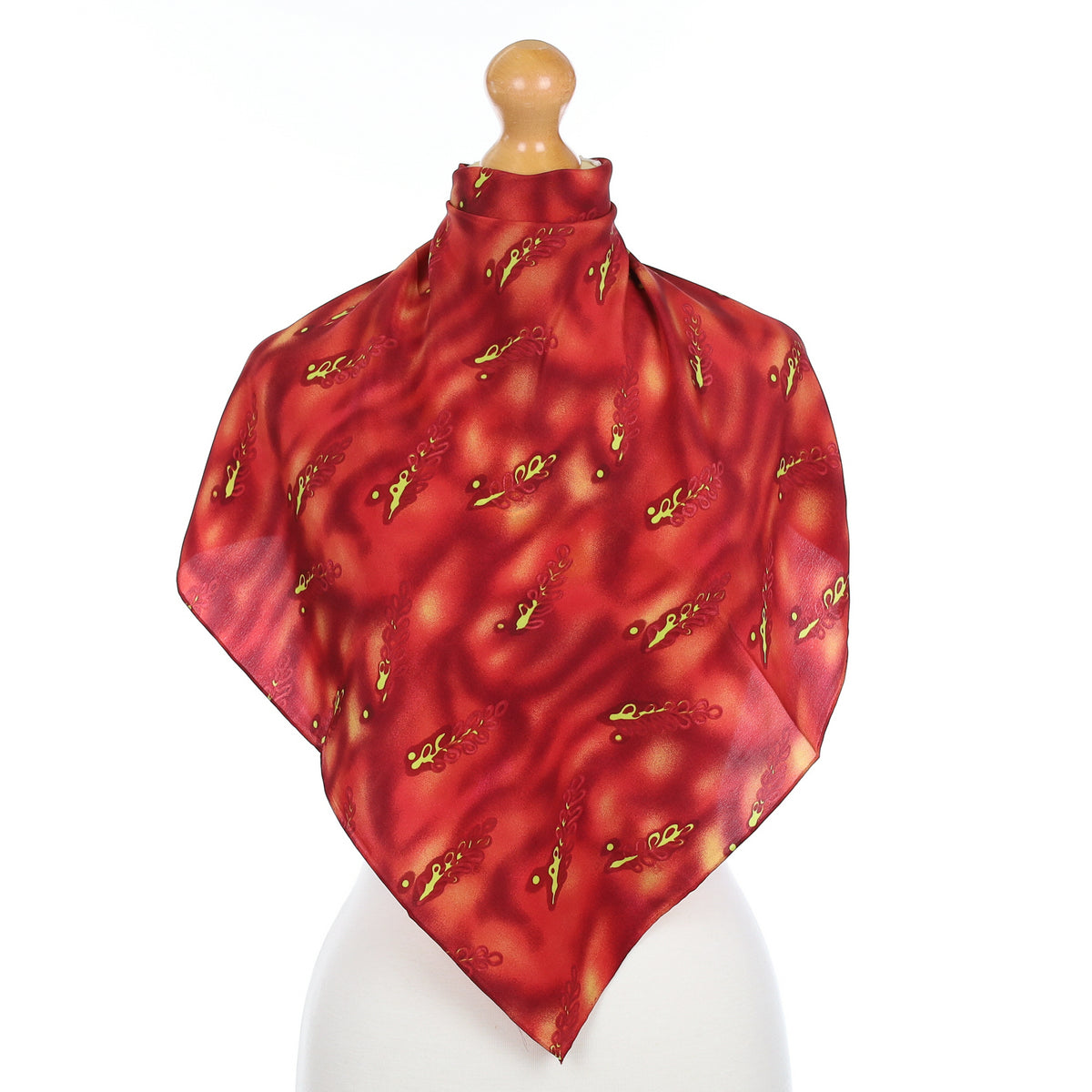 Brand New Charlotte Sparre Autumnal Red Silk Scarf