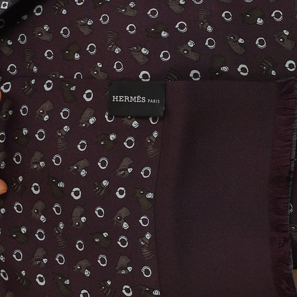 Brand New Boxed Hermès Two Sided Long Silk Scarf