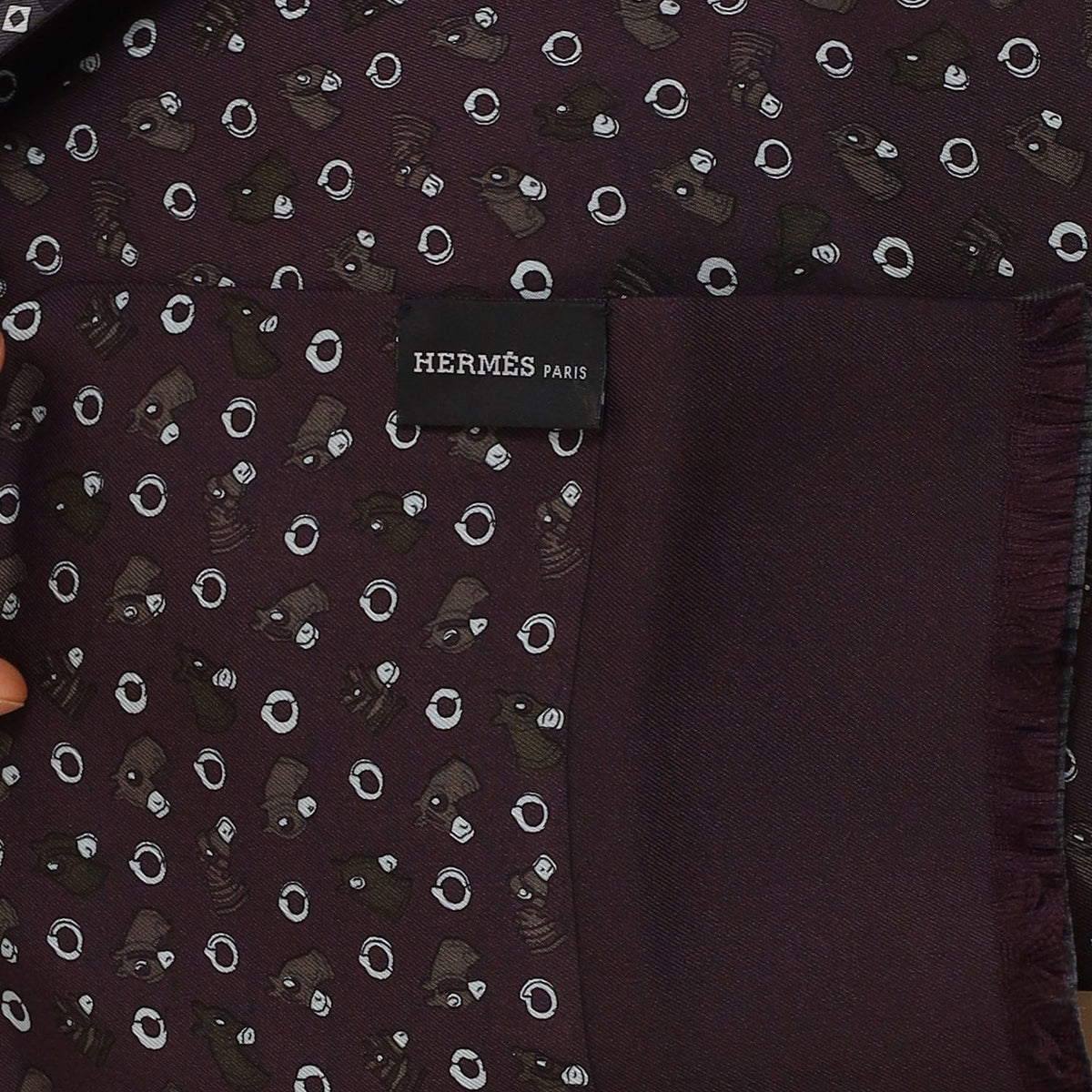 Brand New Boxed Hermès Two Sided Long Silk Scarf