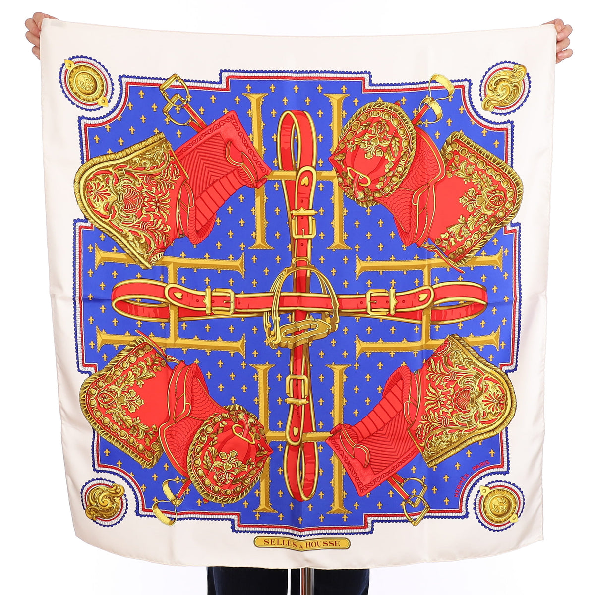 Pristine Boxed Hermès Selles a Housse Silk Scarf Quite Rare