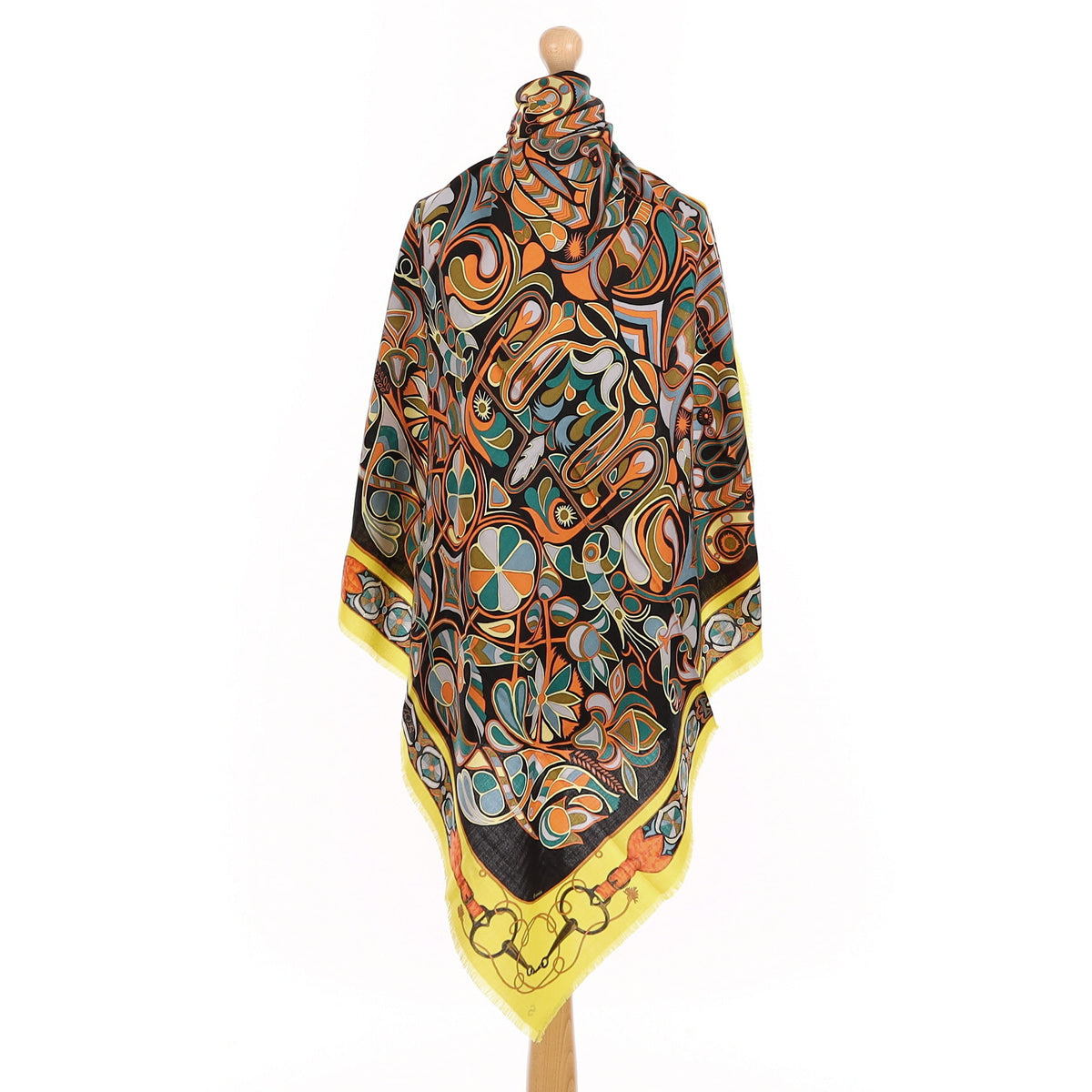 Brand New Boxed Hermès Folklore Cashmere Blend Scarf Quite Rare
