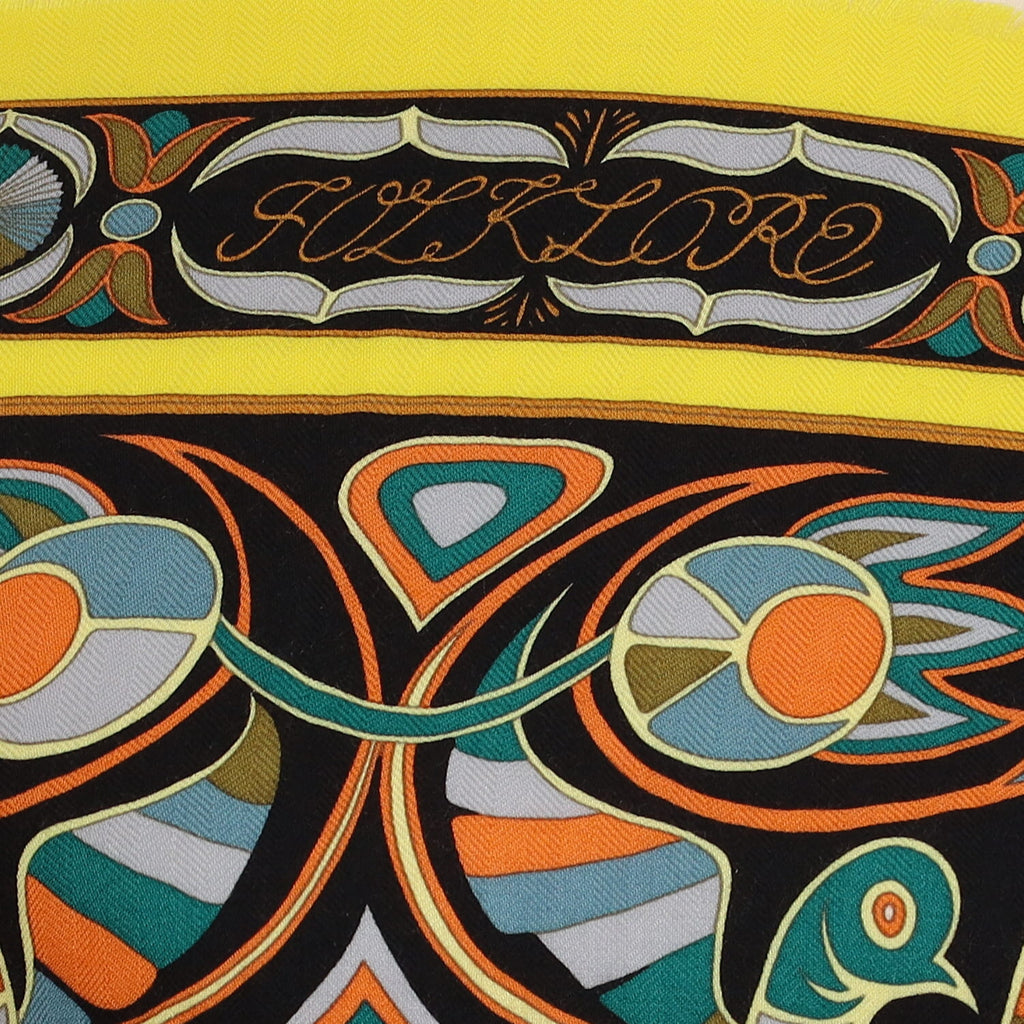 Brand New Boxed Hermès Folklore Cashmere Blend Scarf Quite Rare