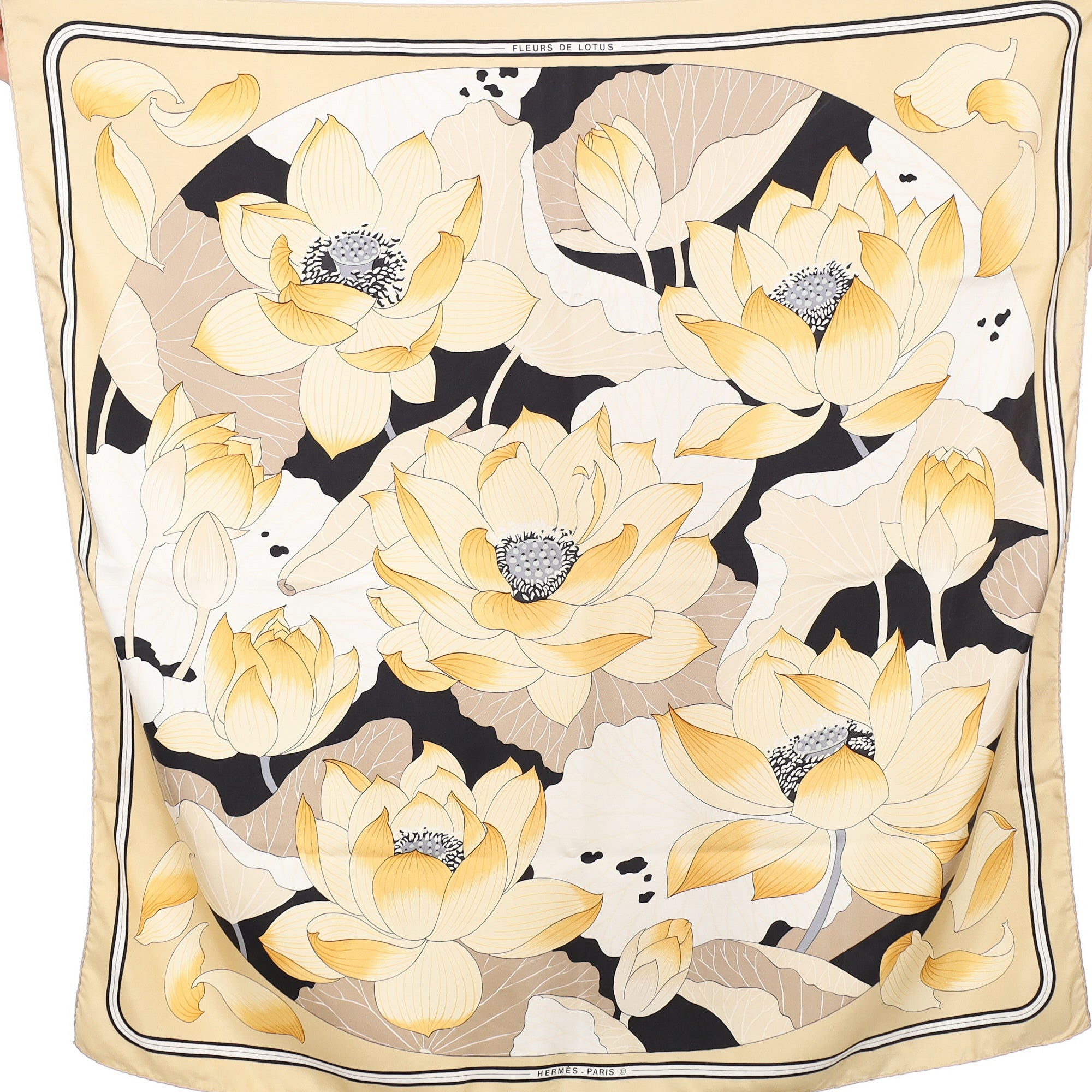 Hermès Fleurs de Lotus Silk Scarf