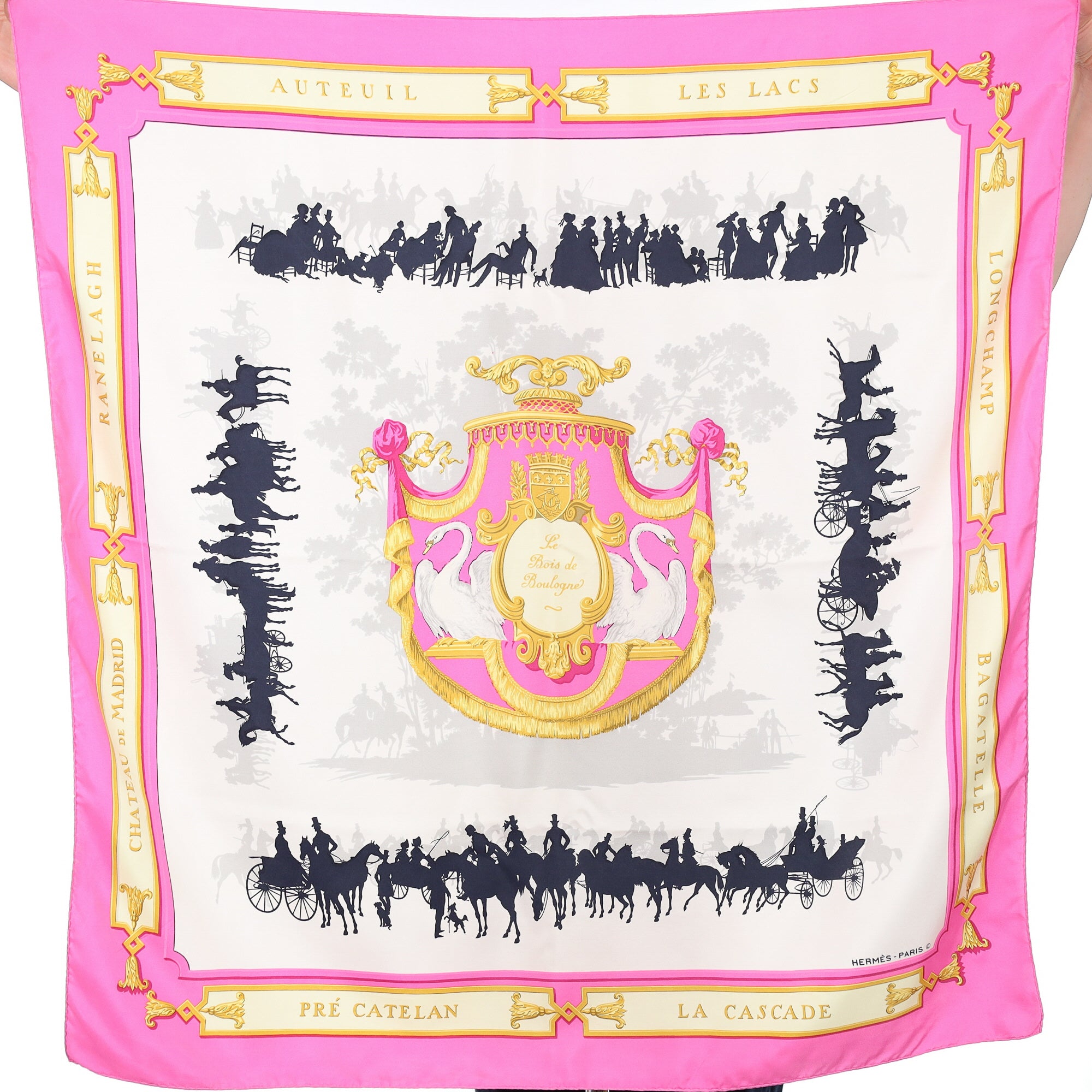 Hermès Le Bois de Boulogne Vintage Silk Scarf Quite Rare