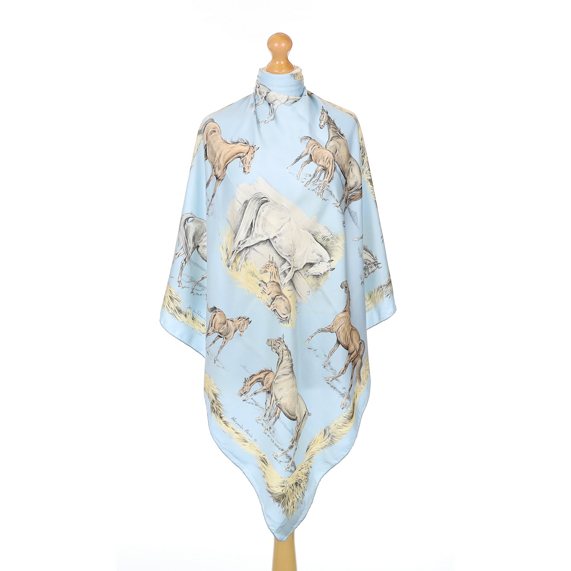 Hermès Les Poulains Silk Scarf Rare