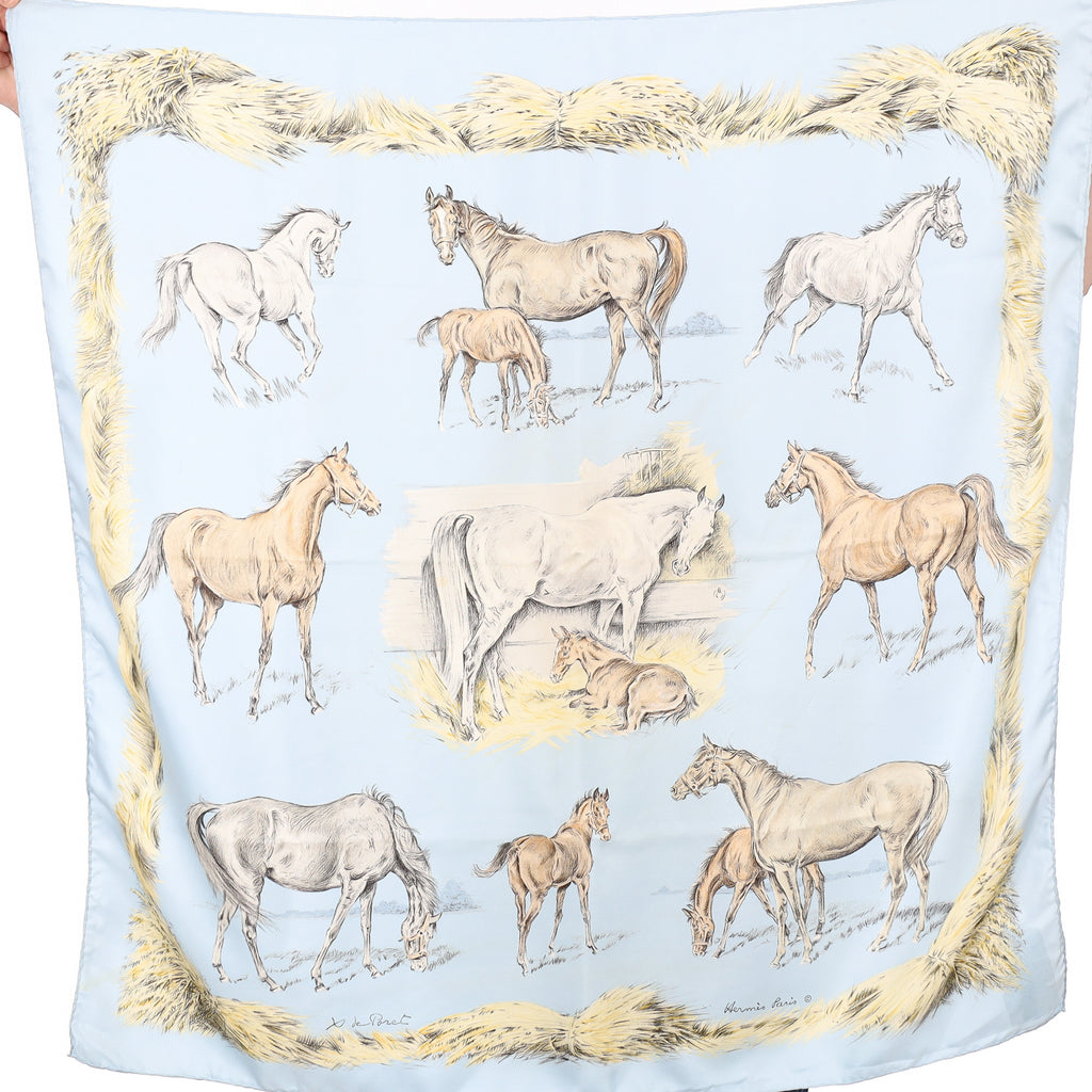 Hermès Les Poulains Silk Scarf Rare