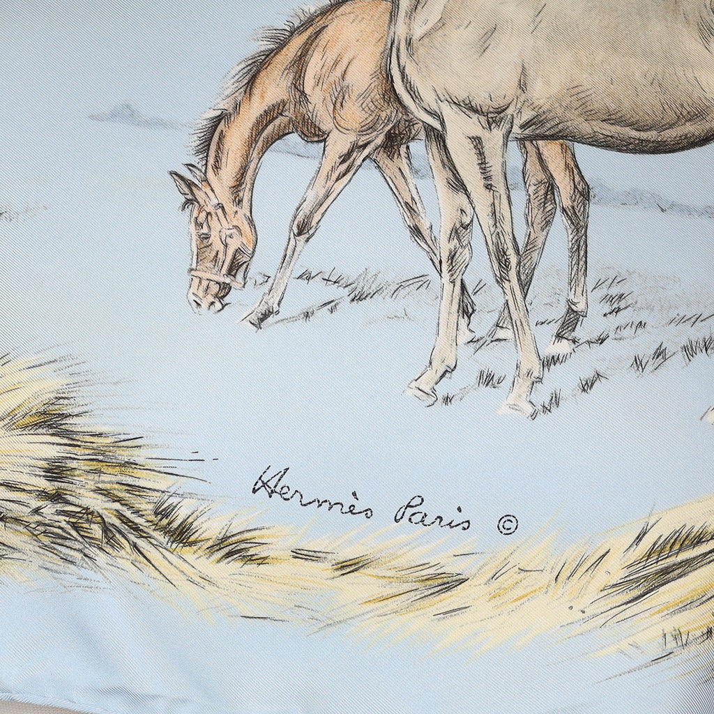 Hermès Les Poulains Silk Scarf Rare
