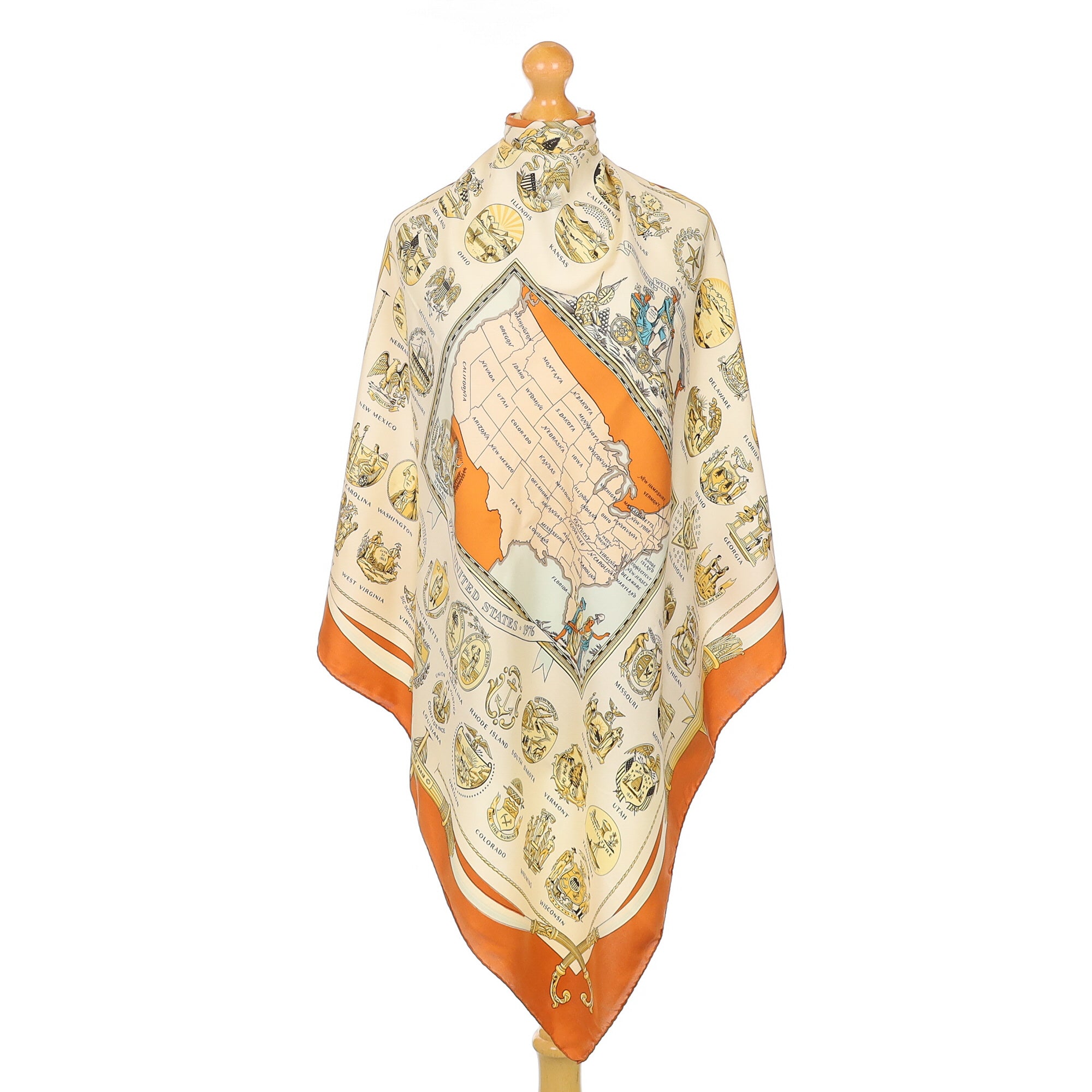 Hermès Arms of The United States Silk Scarf Quite Rare