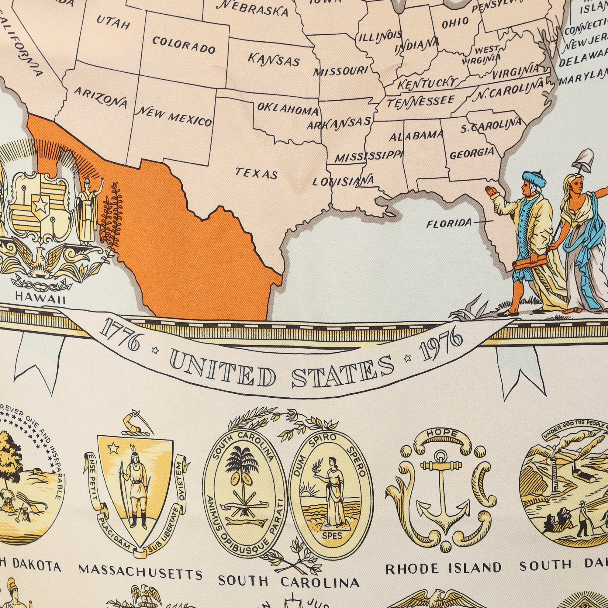 Hermès Arms of The United States Silk Scarf Quite Rare