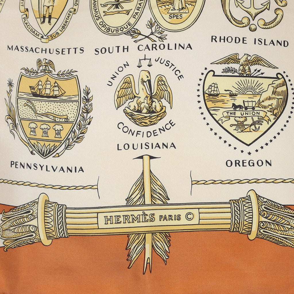 Hermès Arms of The United States Silk Scarf Quite Rare