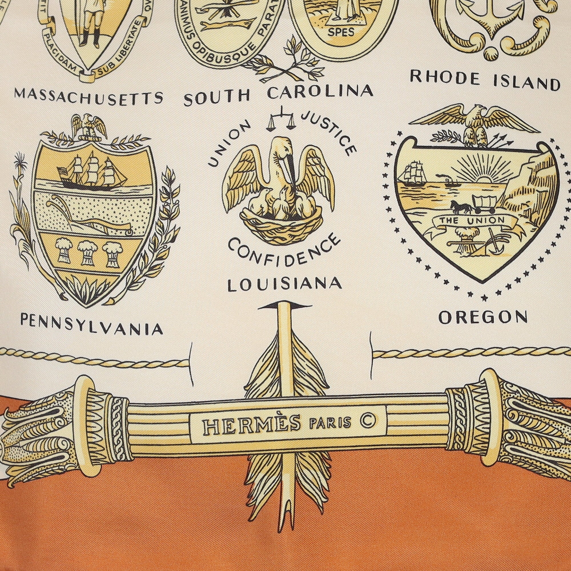 Hermès Arms of The United States Silk Scarf Quite Rare