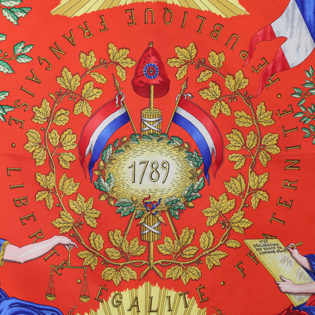 Hermès République Française Liberte Egalité Fraternité Silk Scarf