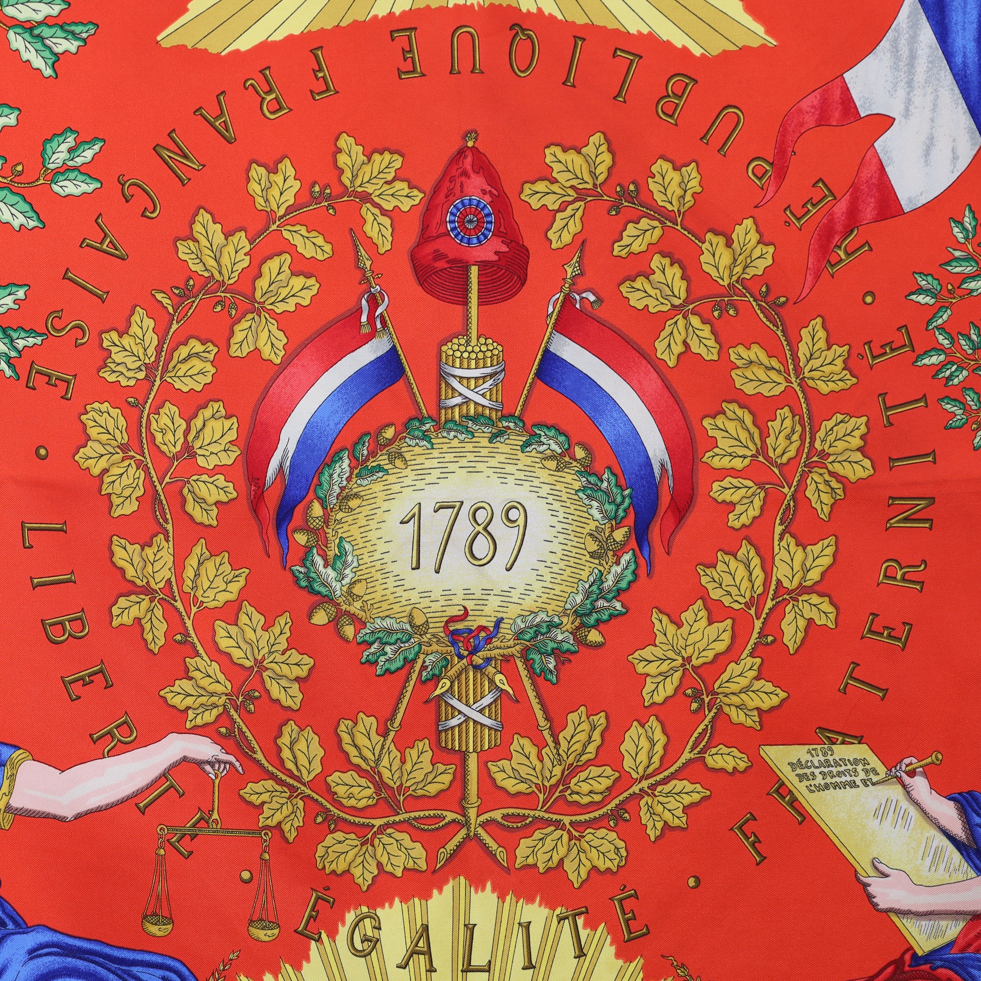 Hermès République Française Liberte Egalité Fraternité Silk Scarf