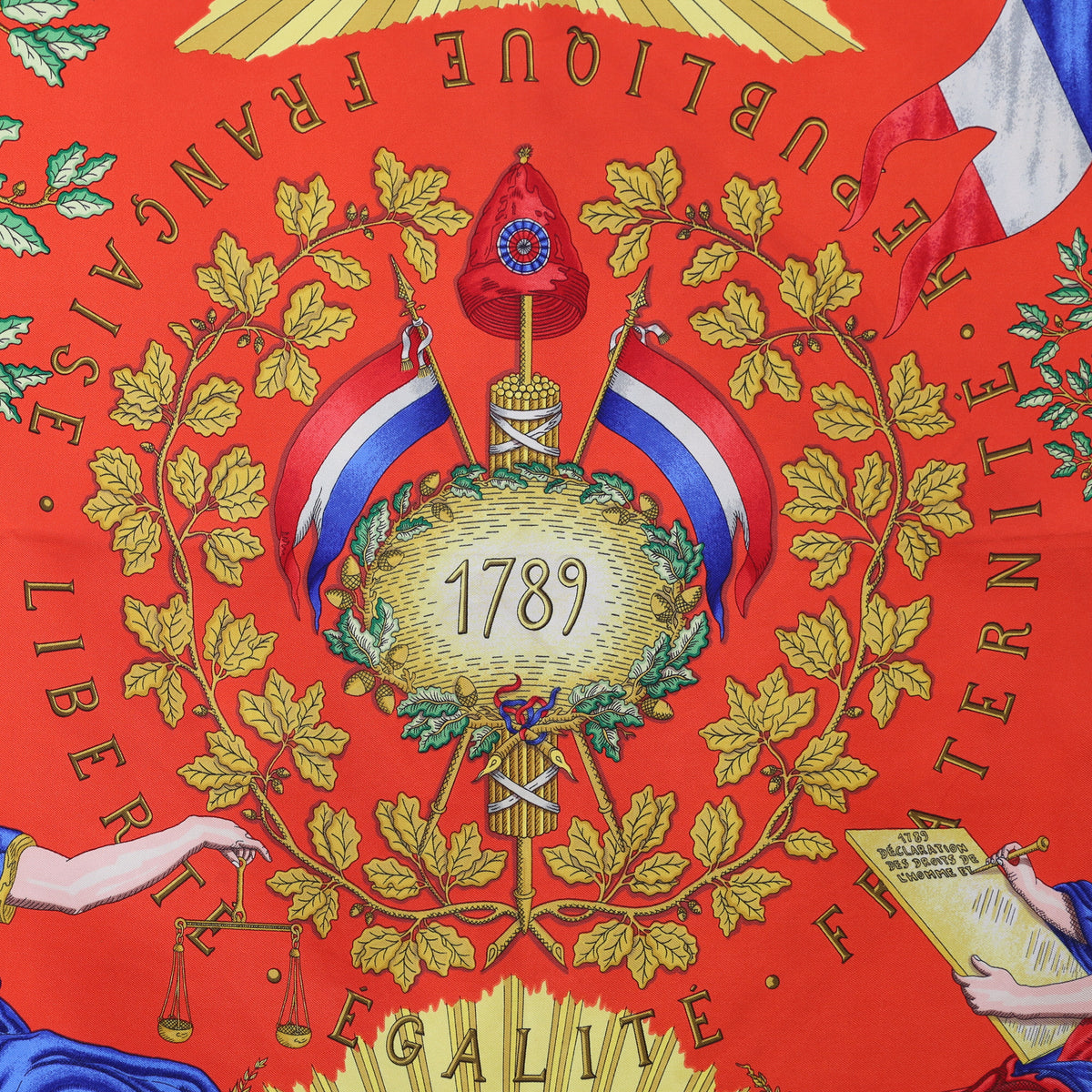 Hermès République Française Liberte Egalité Fraternité Silk Scarf