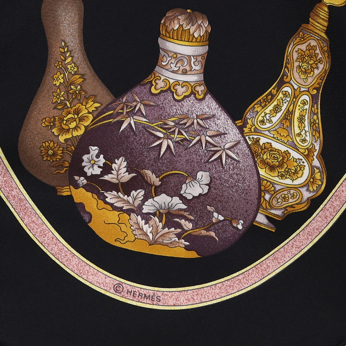 Pristine Hermès Qu'importe Le Flacon Silk Scarf