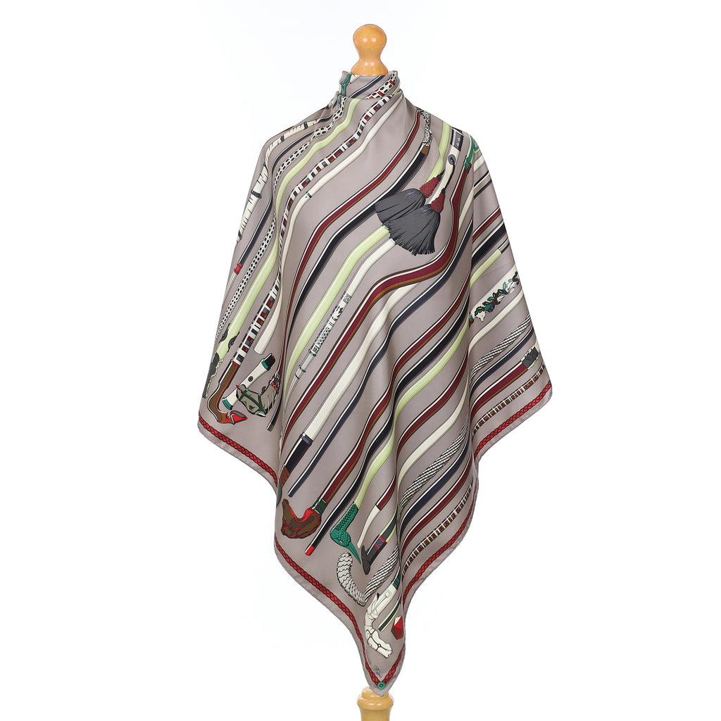 Hermès Les Cannes Vintage Silk Scarf