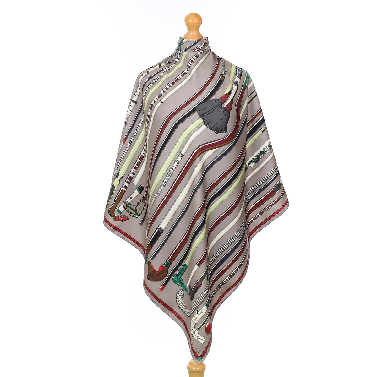Hermès Les Cannes Vintage Silk Scarf