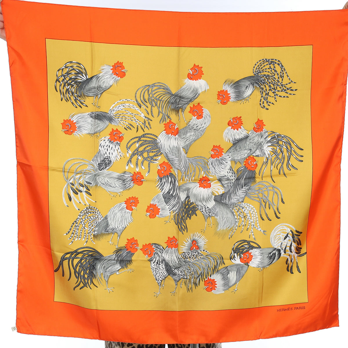 Brand New Boxed Hermès Les (Jeunes) Coqs Silk Scarf Rare